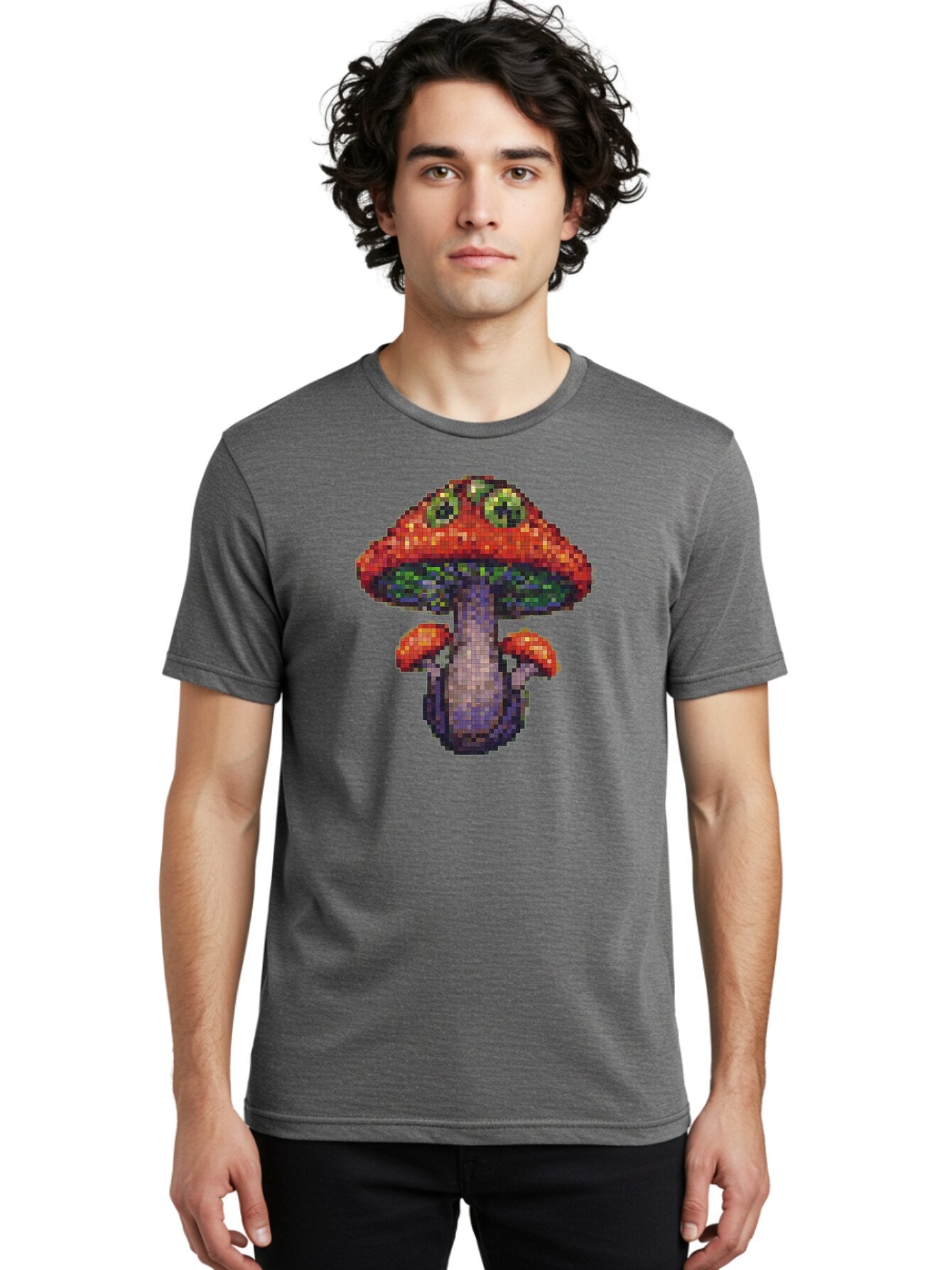 Pixel-Mushroom Men'S Graphic Tee, 100% Cotton, Comfortable Casual Summer Wear, Machine Washable, Vintage Camera, Old Camera, Antique Camera, Black Camera, Classic Photography, Photography Equipment, Nostalgic Device, Film Camera, Camera Art Bar306 26