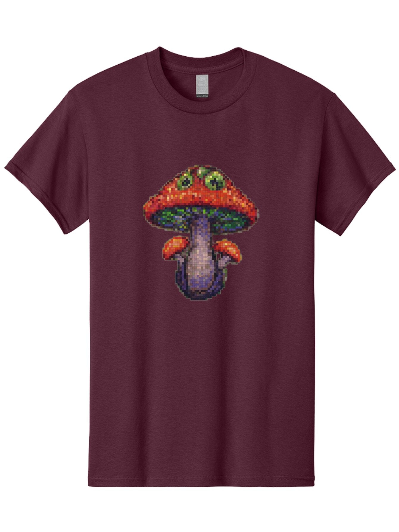 Pixel-Mushroom Men'S Graphic Tee, 100% Cotton, Comfortable Casual Summer Wear, Machine Washable, Vintage Camera, Old Camera, Antique Camera, Black Camera, Classic Photography, Photography Equipment, Nostalgic Device, Film Camera, Camera Art Bar306 1