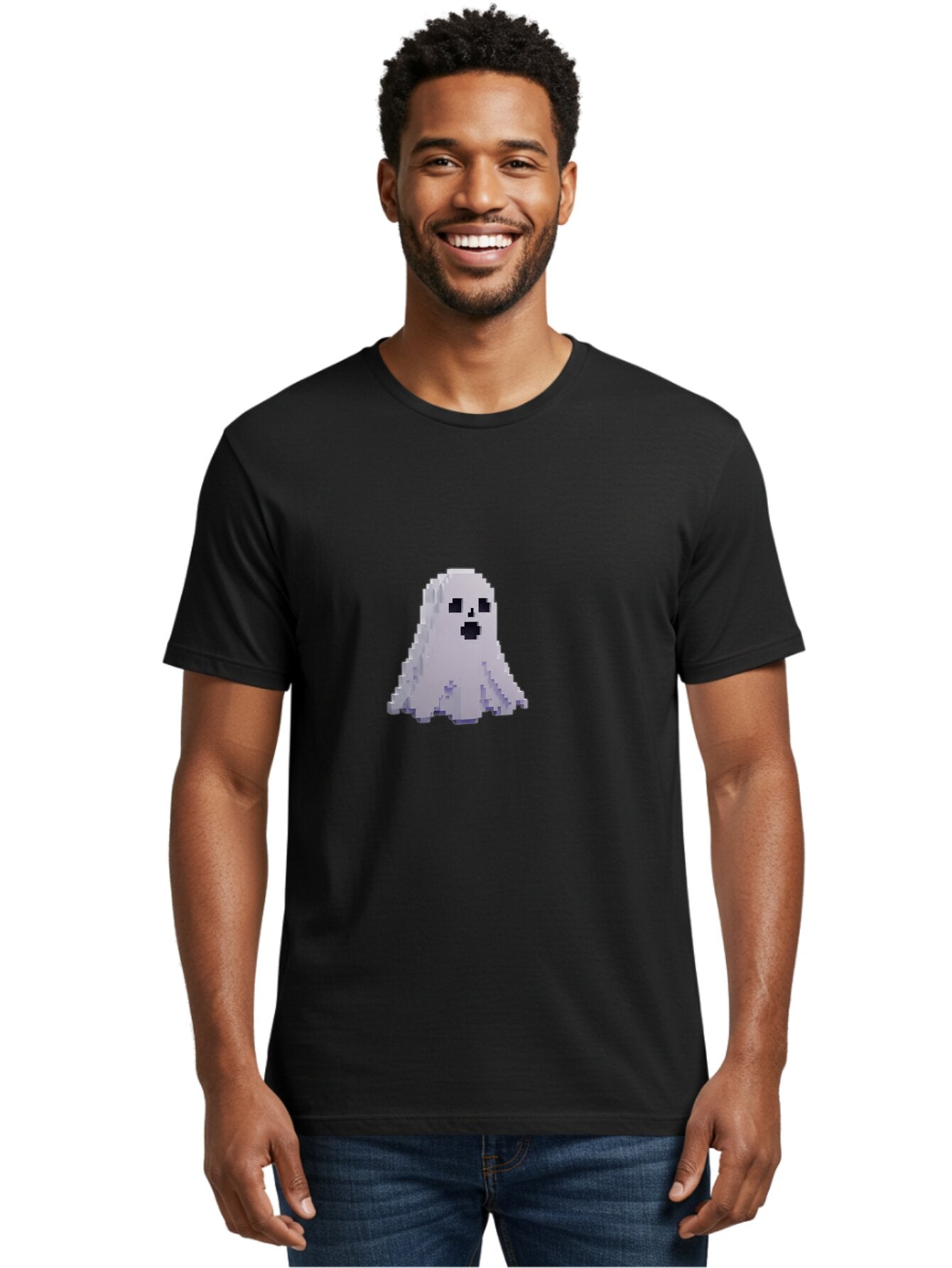 Pixelated-Ghost Men'S Graphic Tee, 100% Cotton, Comfortable Casual Summer Wear, Machine Washable, Vintage Camera, Old Camera, Antique Camera, Black Camera, Classic Photography, Photography Equipment, Nostalgic Device, Film Camera, Camera Art Bar307 19