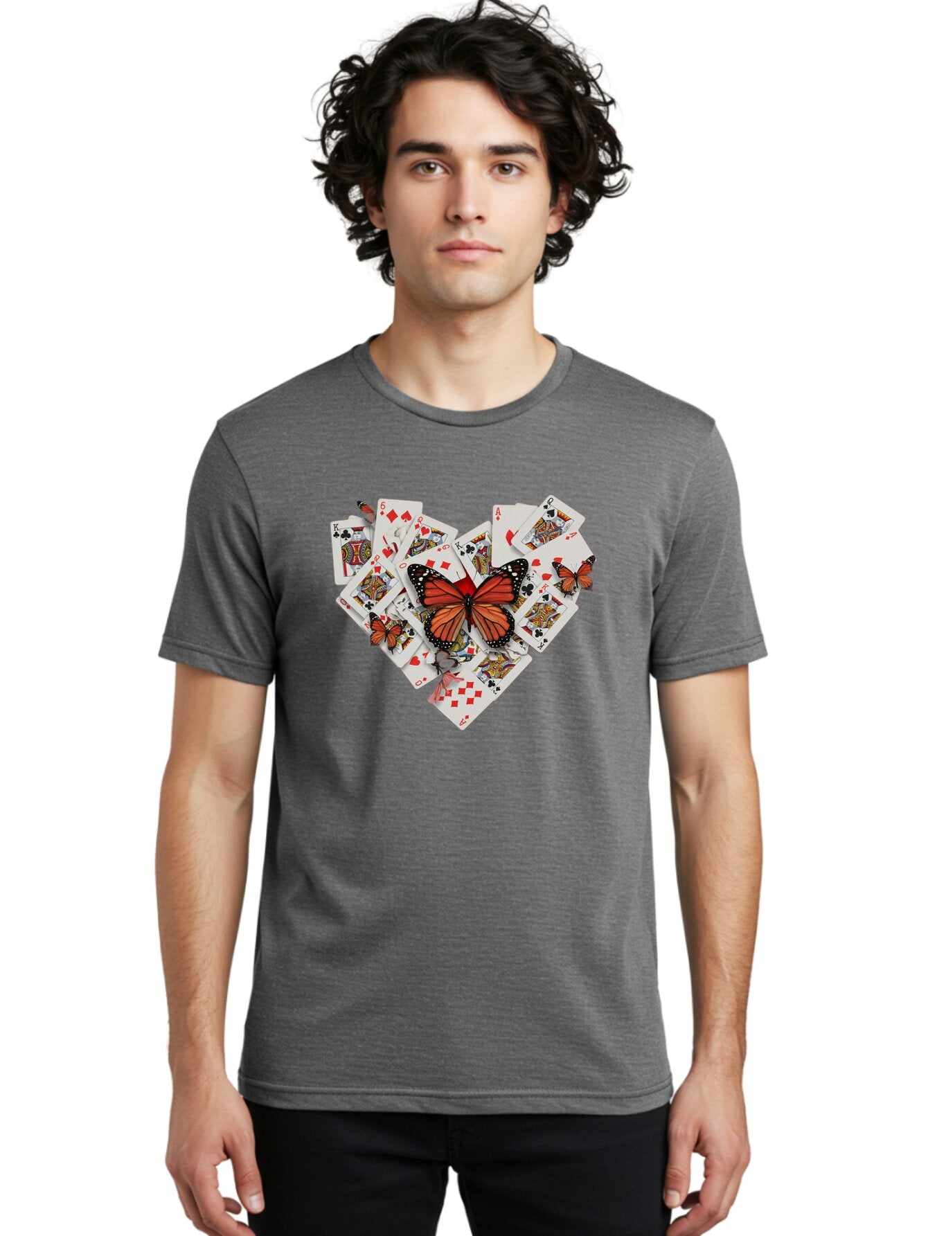 Playing-Cards-With-Butterflies Men'S Graphic Tee, 100% Cotton, Comfortable Casual Summer Wear, Machine Washable, Vintage Camera, Old Camera, Antique Camera, Black Camera, Classic Photography, Photography Equipment, Nostalgic Device, Bar309 23