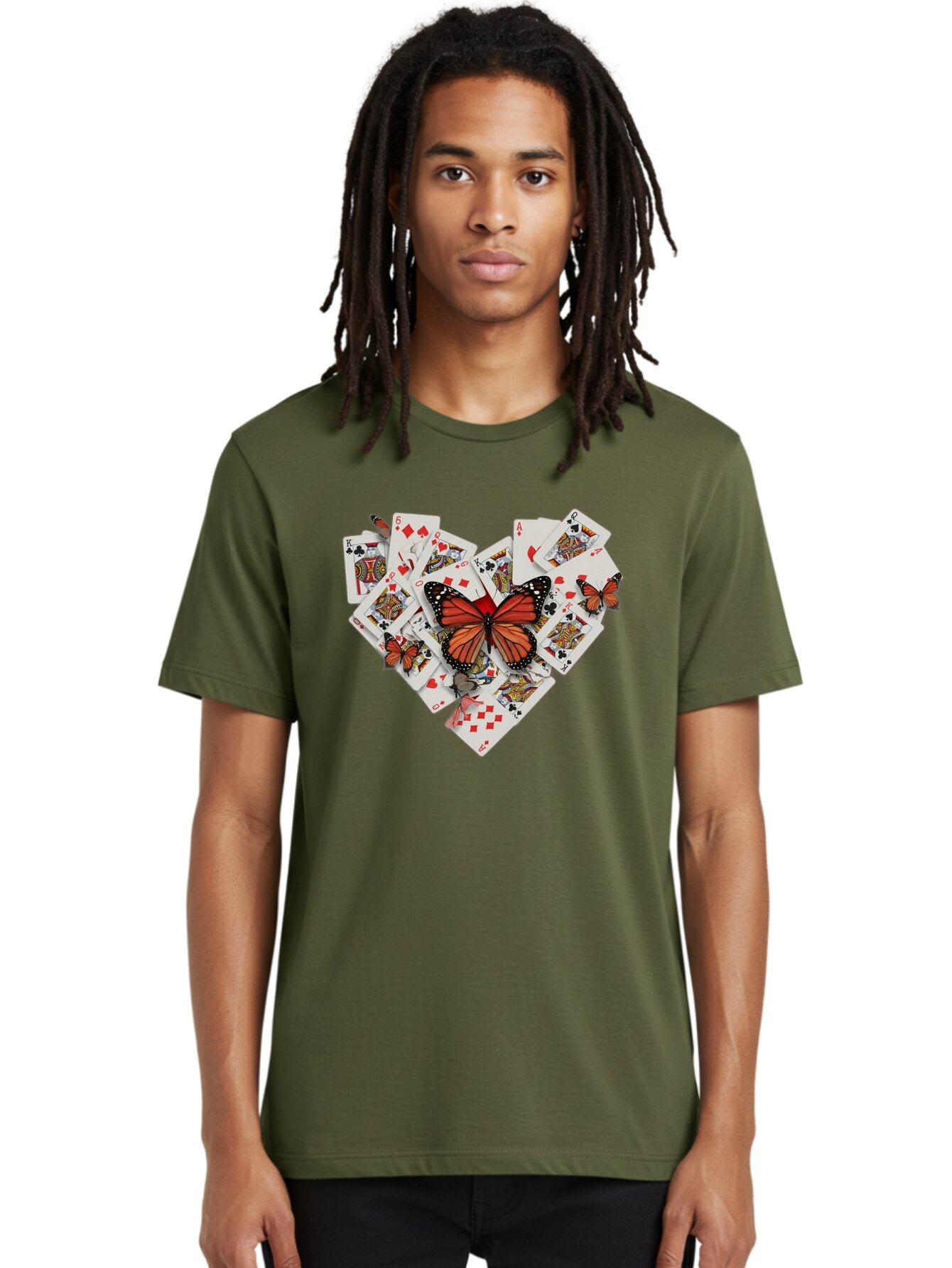 Playing-Cards-With-Butterflies Men'S Graphic Tee, 100% Cotton, Comfortable Casual Summer Wear, Machine Washable, Vintage Camera, Old Camera, Antique Camera, Black Camera, Classic Photography, Photography Equipment, Nostalgic Device, Bar309 27