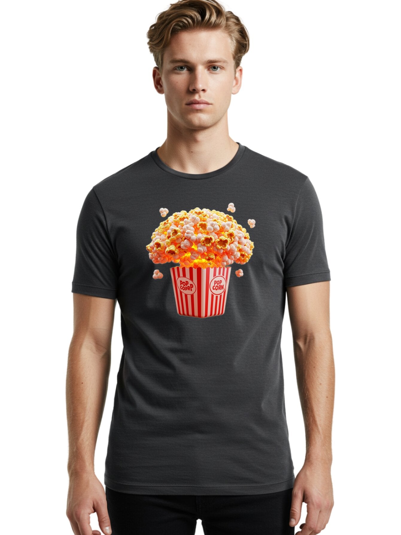 Pop-Corn Men'S Graphic Tee, 100% Cotton, Comfortable Casual Summer Wear, Machine Washable, Vintage Camera, Old Camera, Antique Camera, Black Camera, Classic Photography, Photography Equipment, Nostalgic Device, Film Camera, Camera Art Bar313 20
