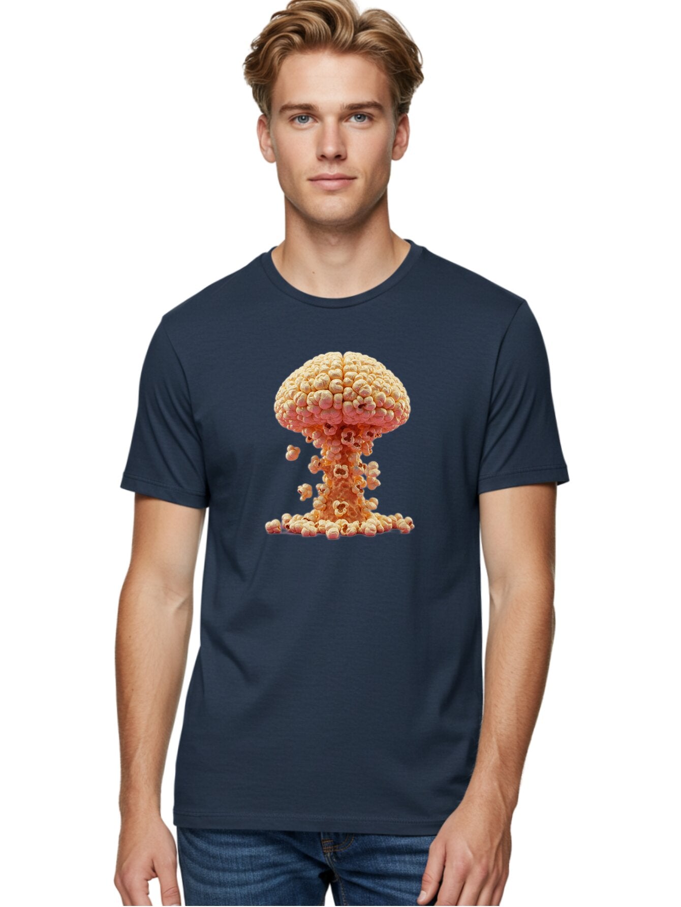 Popcorn-Mushroom-Cloud Men'S Graphic Tee, 100% Cotton, Comfortable Casual Summer Wear, Machine Washable, Vintage Camera, Old Camera, Antique Camera, Black Camera, Classic Photography, Photography Equipment, Nostalgic Device, Film Camera, Bar314 16
