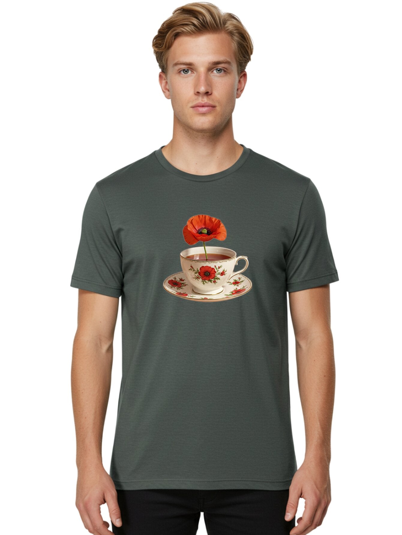 Poppy-Tea-Cup Men'S Graphic Tee, 100% Cotton, Comfortable Casual Summer Wear, Machine Washable, Vintage Camera, Old Camera, Antique Camera, Black Camera, Classic Photography, Photography Equipment, Nostalgic Device, Film Camera, Camera Art Bar315 21