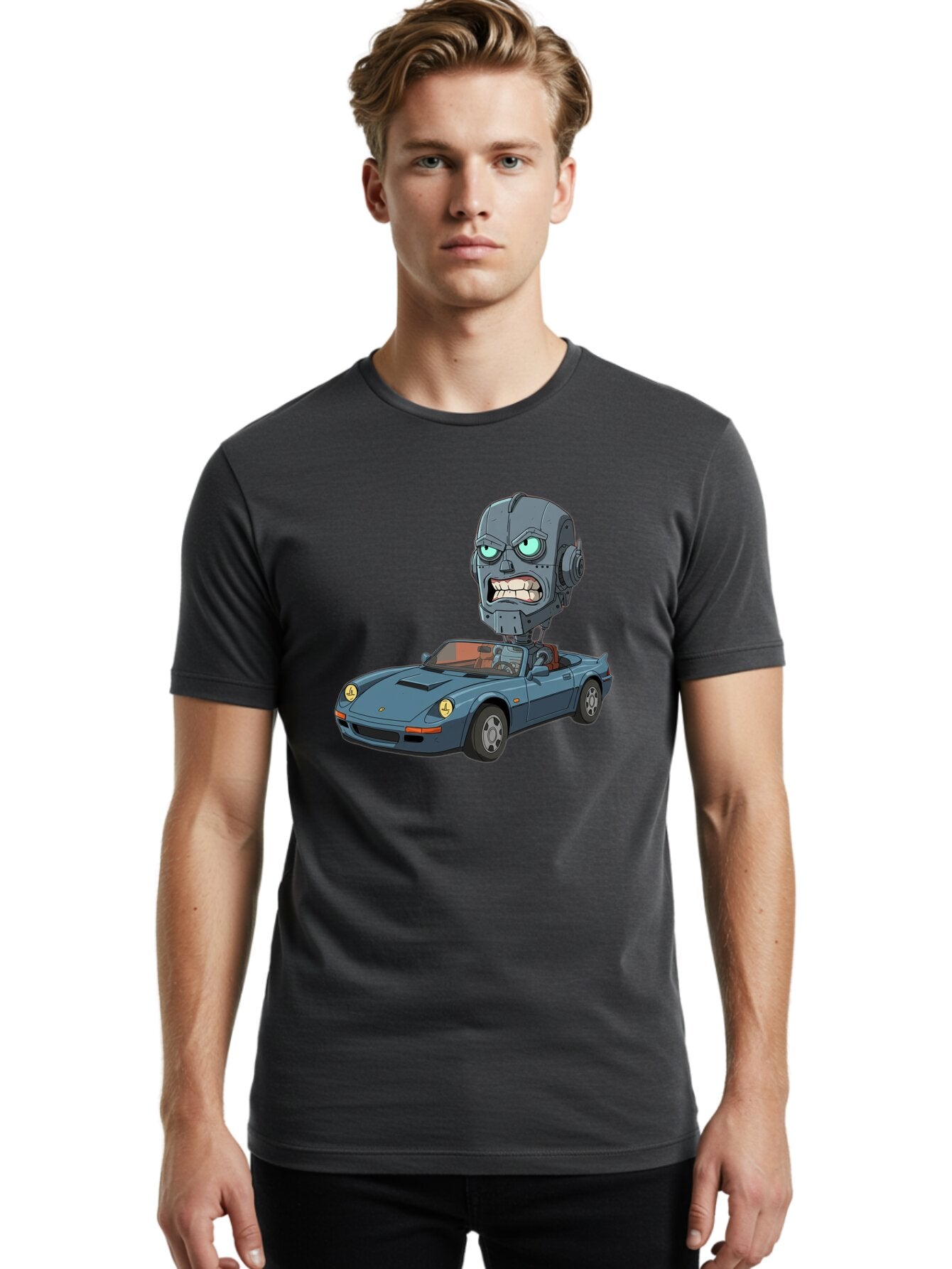 Porsche-Robot-Head Men'S Graphic Tee, 100% Cotton, Comfortable Casual Summer Wear, Machine Washable, Vintage Camera, Old Camera, Antique Camera, Black Camera, Classic Photography, Photography Equipment, Nostalgic Device, Film Camera, Bar316 26