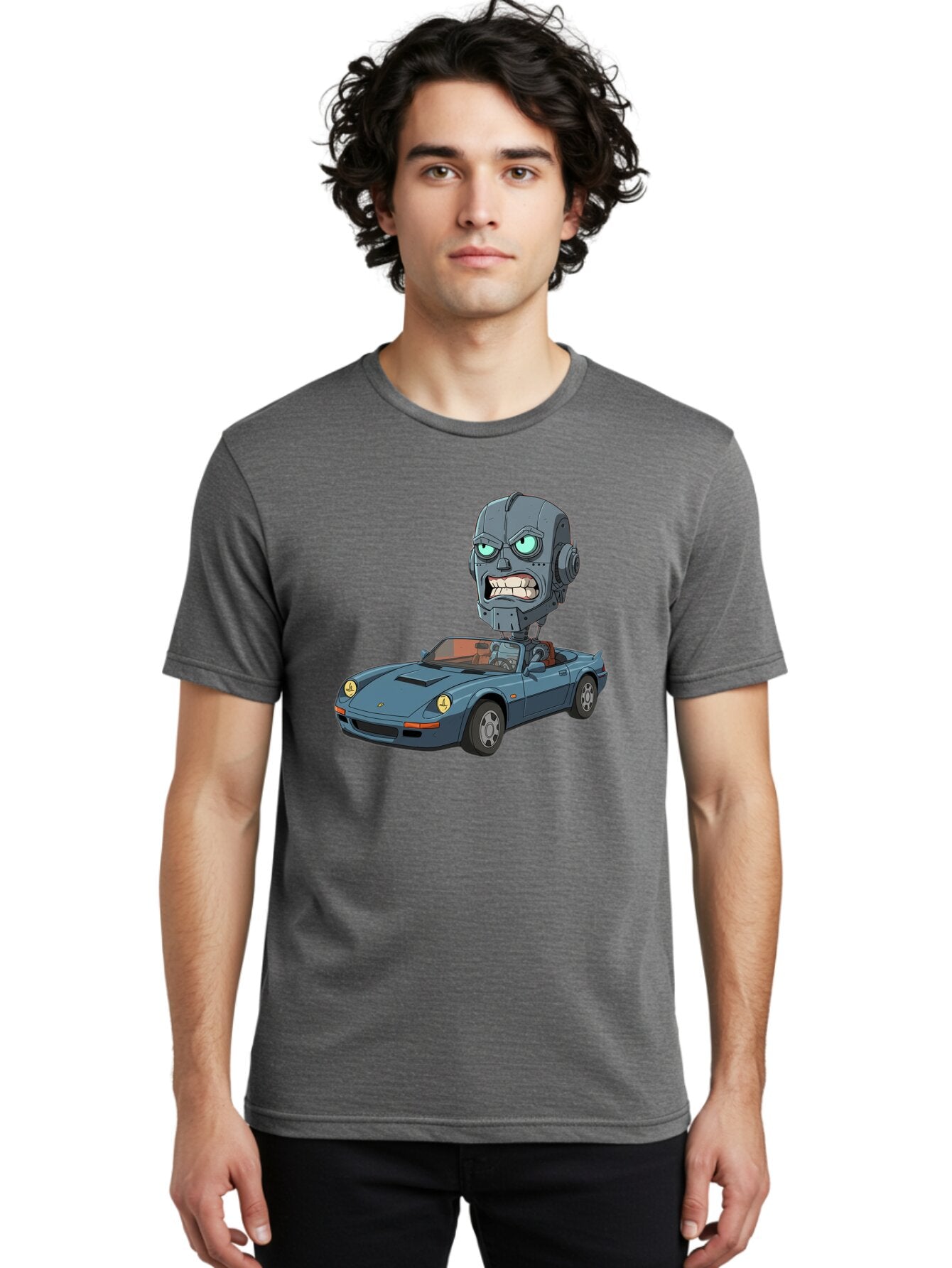 Porsche-Robot-Head Men'S Graphic Tee, 100% Cotton, Comfortable Casual Summer Wear, Machine Washable, Vintage Camera, Old Camera, Antique Camera, Black Camera, Classic Photography, Photography Equipment, Nostalgic Device, Film Camera, Bar316 23