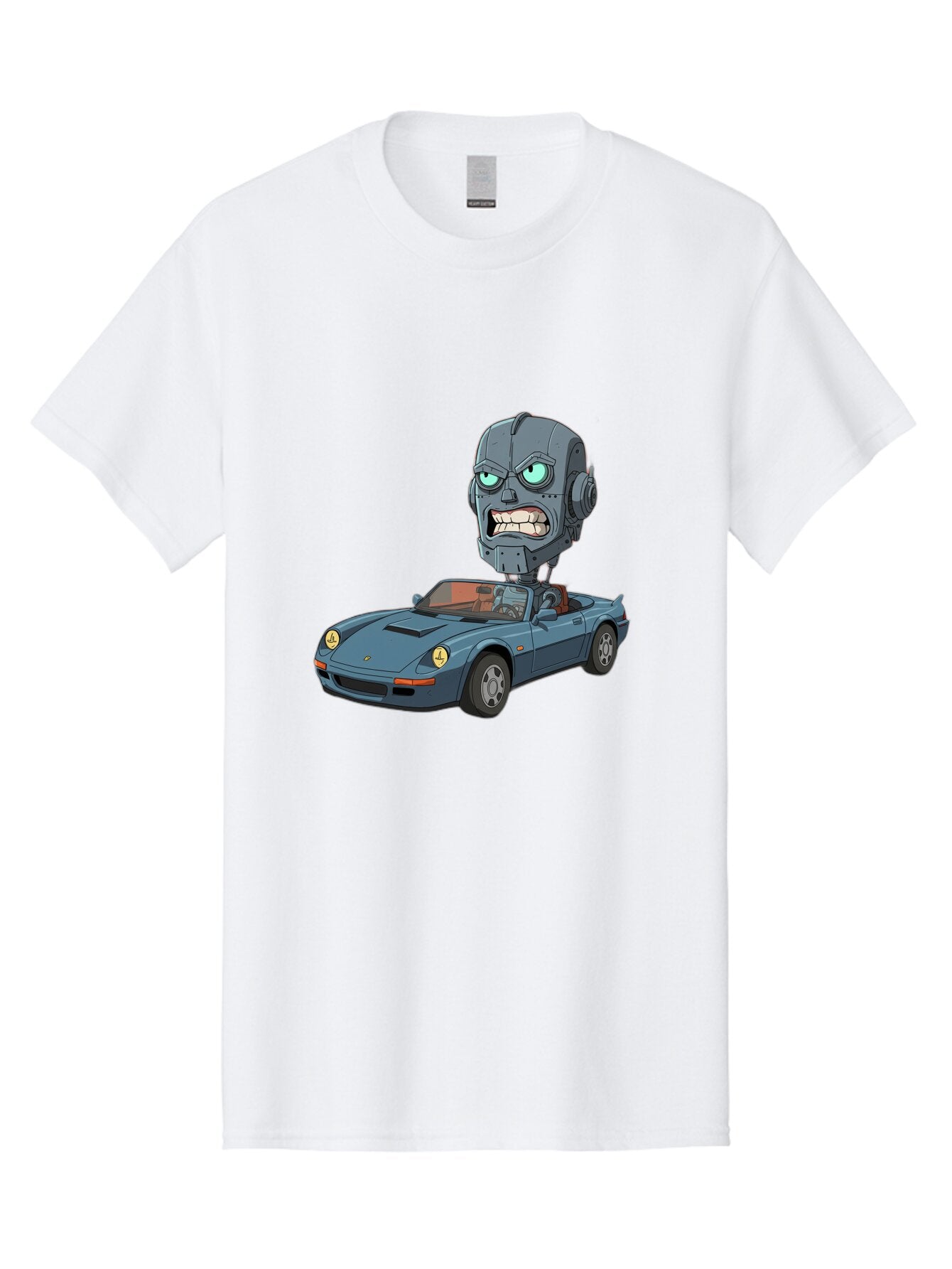 Porsche-Robot-Head Men'S Graphic Tee, 100% Cotton, Comfortable Casual Summer Wear, Machine Washable, Vintage Camera, Old Camera, Antique Camera, Black Camera, Classic Photography, Photography Equipment, Nostalgic Device, Film Camera, Bar316 1
