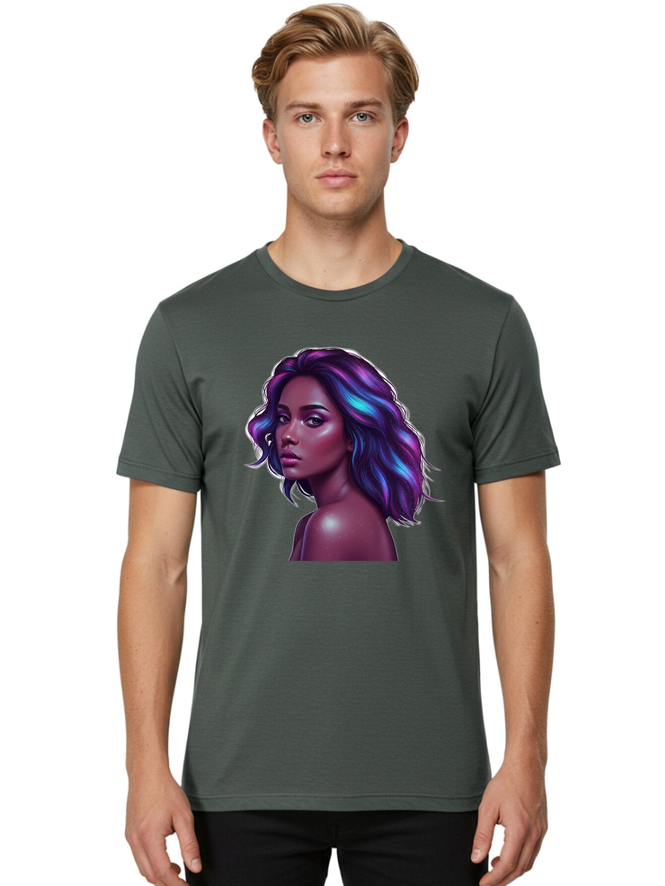 Purple-Hair-Woman Men'S Graphic Tee, 100% Cotton, Comfortable Casual Summer Wear, Machine Washable, Vintage Camera, Old Camera, Antique Camera, Black Camera, Classic Photography, Photography Equipment, Nostalgic Device, Film Camera, Camera Art Bar325 26