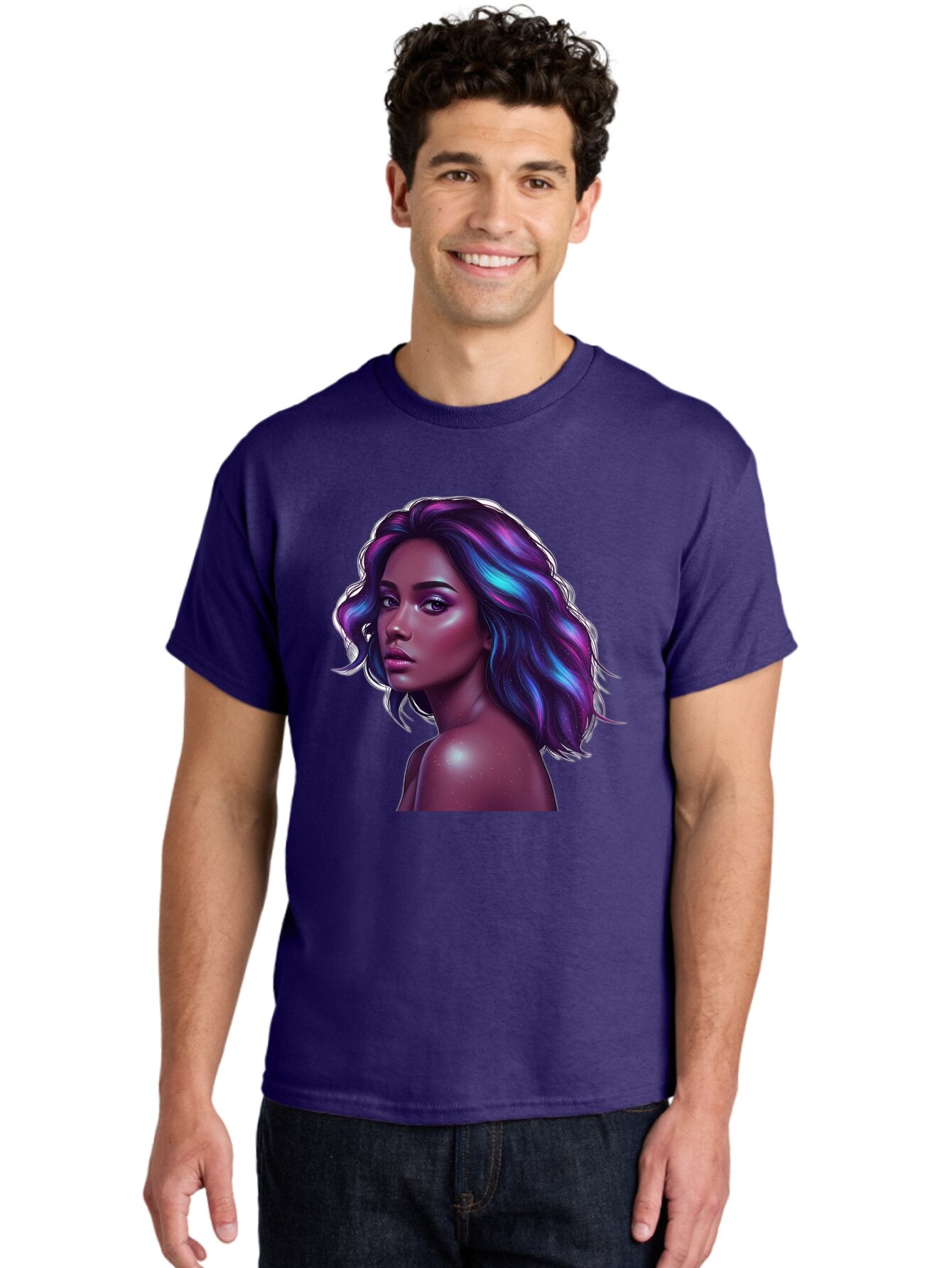 Purple-Hair-Woman Men'S Graphic Tee, 100% Cotton, Comfortable Casual Summer Wear, Machine Washable, Vintage Camera, Old Camera, Antique Camera, Black Camera, Classic Photography, Photography Equipment, Nostalgic Device, Film Camera, Camera Art Bar325 27