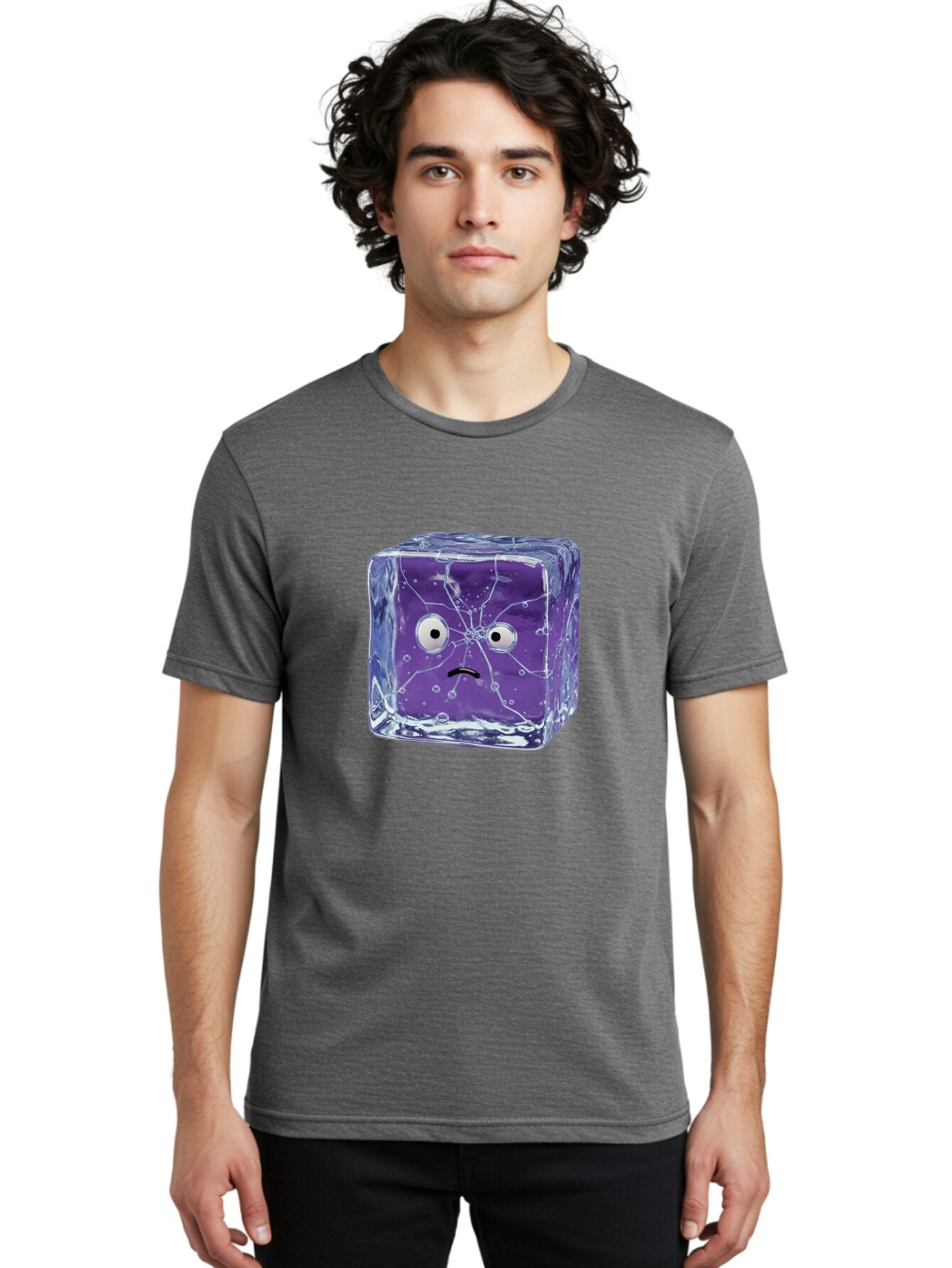 Purple-Ice-Cube Men'S Graphic Tee, 100% Cotton, Comfortable Casual Summer Wear, Machine Washable, Vintage Camera, Old Camera, Antique Camera, Black Camera, Classic Photography, Photography Equipment, Nostalgic Device, Film Camera, Camera Art Bar326 21