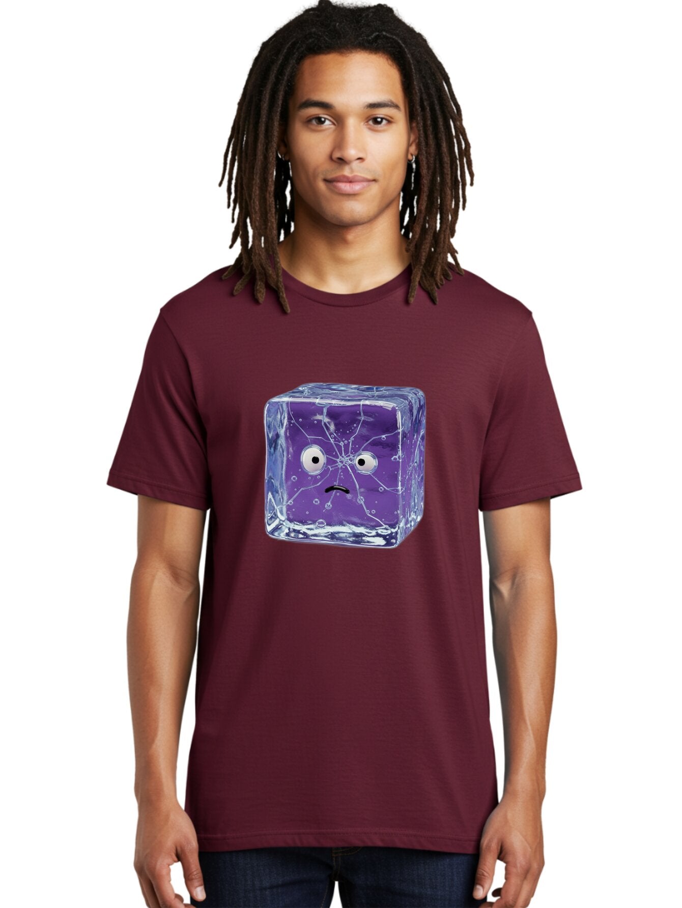 Purple-Ice-Cube Men'S Graphic Tee, 100% Cotton, Comfortable Casual Summer Wear, Machine Washable, Vintage Camera, Old Camera, Antique Camera, Black Camera, Classic Photography, Photography Equipment, Nostalgic Device, Film Camera, Camera Art Bar326 20
