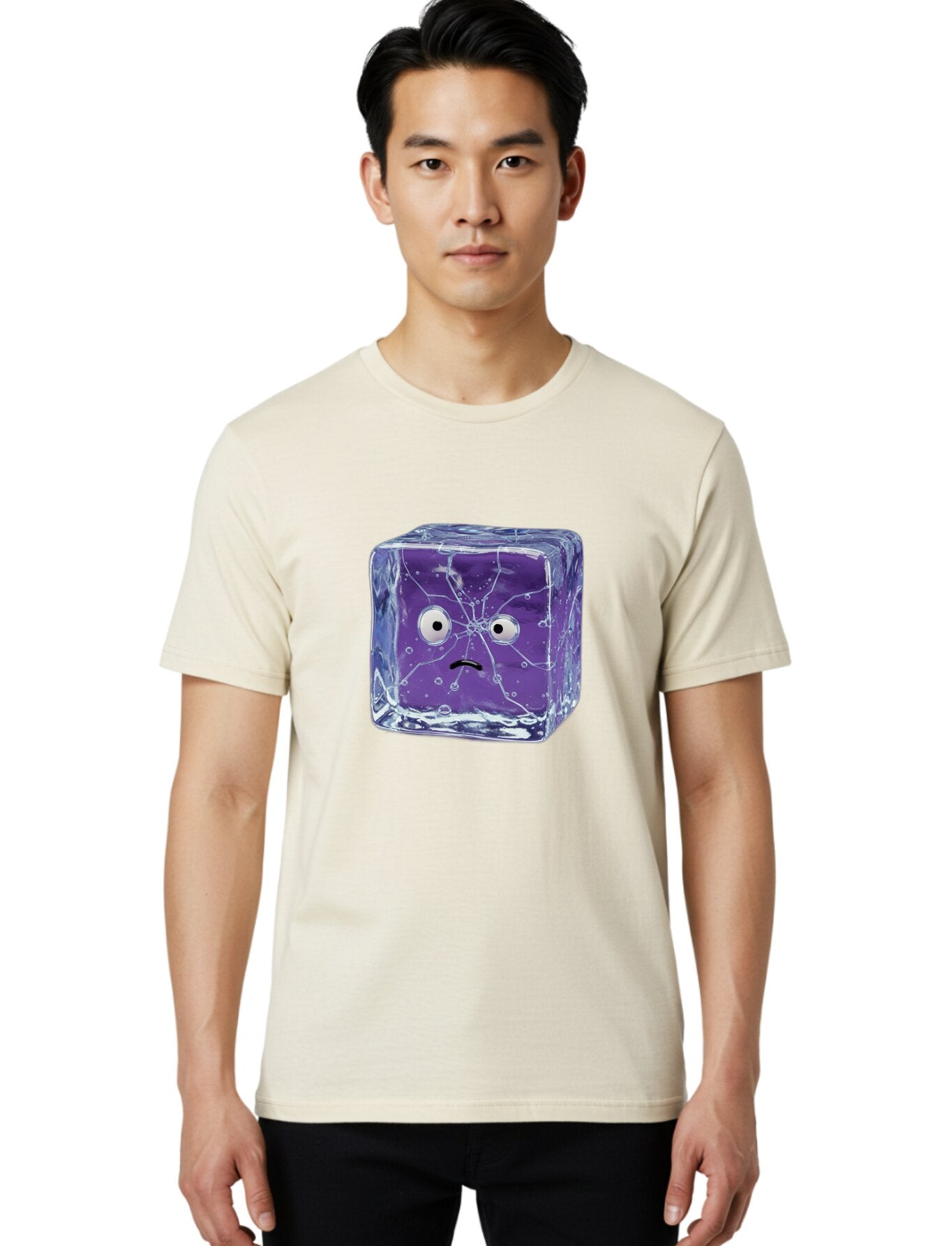 Purple-Ice-Cube Men'S Graphic Tee, 100% Cotton, Comfortable Casual Summer Wear, Machine Washable, Vintage Camera, Old Camera, Antique Camera, Black Camera, Classic Photography, Photography Equipment, Nostalgic Device, Film Camera, Camera Art Bar326 25