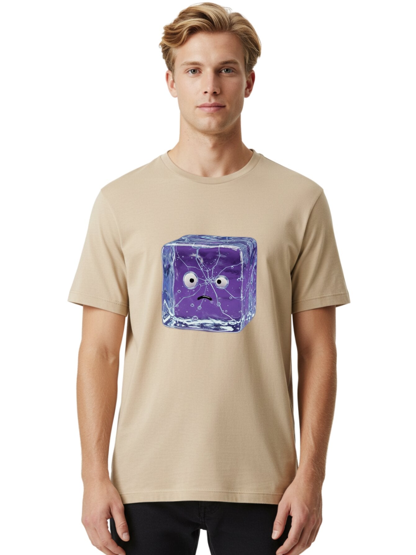 Purple-Ice-Cube Men'S Graphic Tee, 100% Cotton, Comfortable Casual Summer Wear, Machine Washable, Vintage Camera, Old Camera, Antique Camera, Black Camera, Classic Photography, Photography Equipment, Nostalgic Device, Film Camera, Camera Art Bar326 23