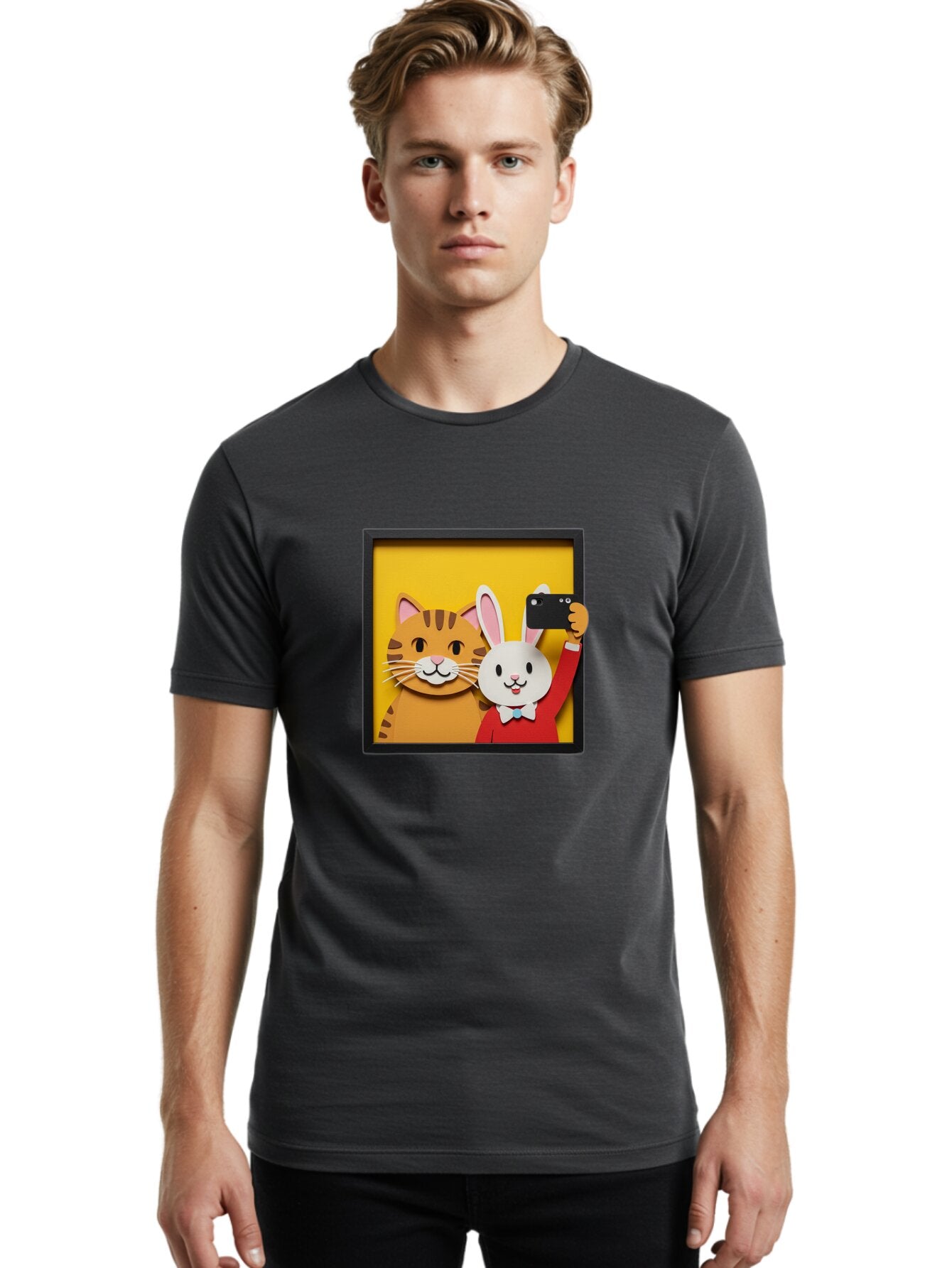Rabbit-And-Cat Men'S Graphic Tee, 100% Cotton, Comfortable Casual Summer Wear, Machine Washable, Vintage Camera, Old Camera, Antique Camera, Black Camera, Classic Photography, Photography Equipment, Nostalgic Device, Film Camera, Camera Art Bar335 22