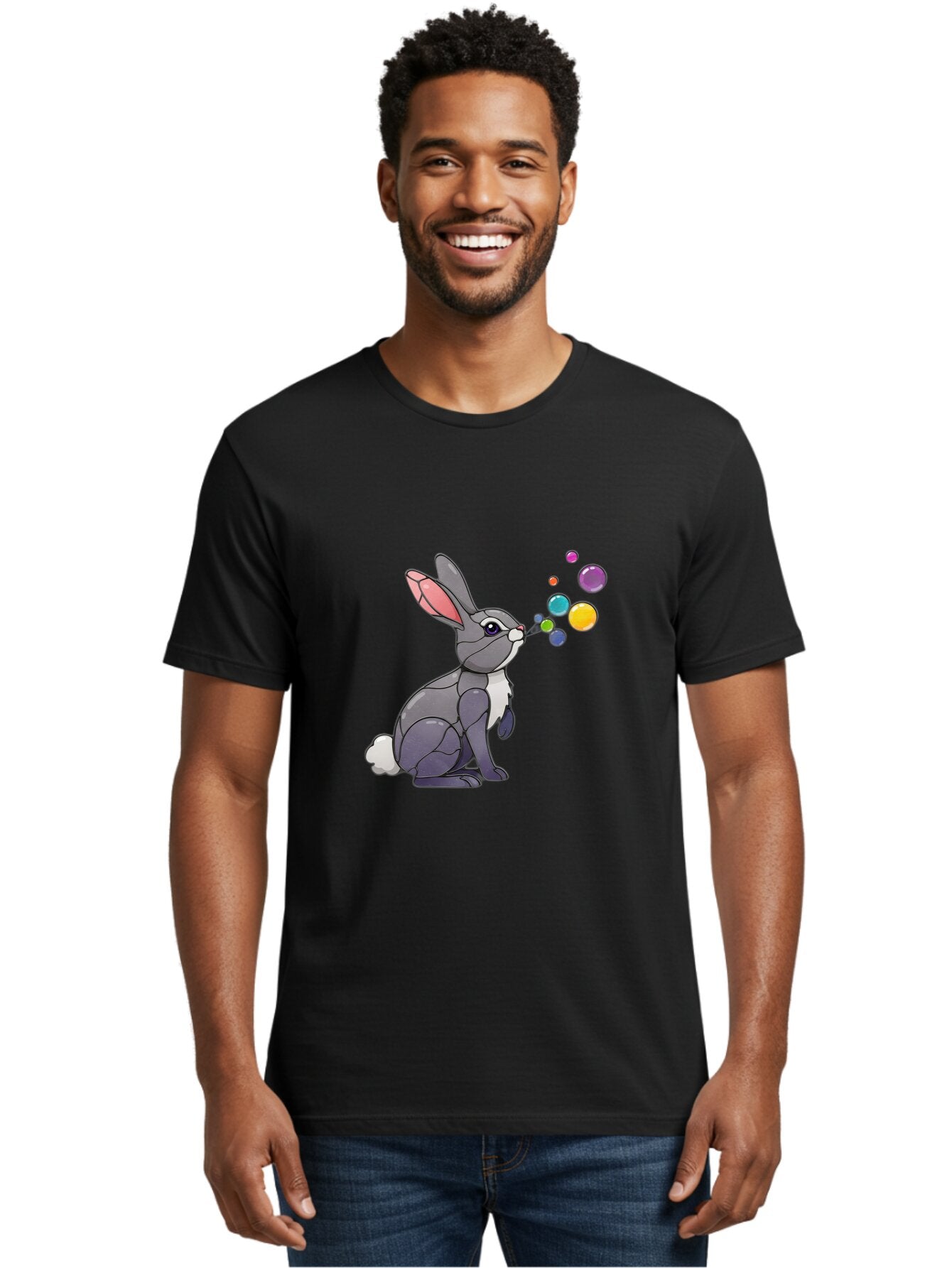 Rabbit-Blowing-Bubbles-1 Men'S Graphic Tee, 100% Cotton, Comfortable Casual Summer Wear, Machine Washable, Vintage Camera, Old Camera, Antique Camera, Black Camera, Classic Photography, Photography Equipment, Nostalgic Device, Film Camera, Bar337 25