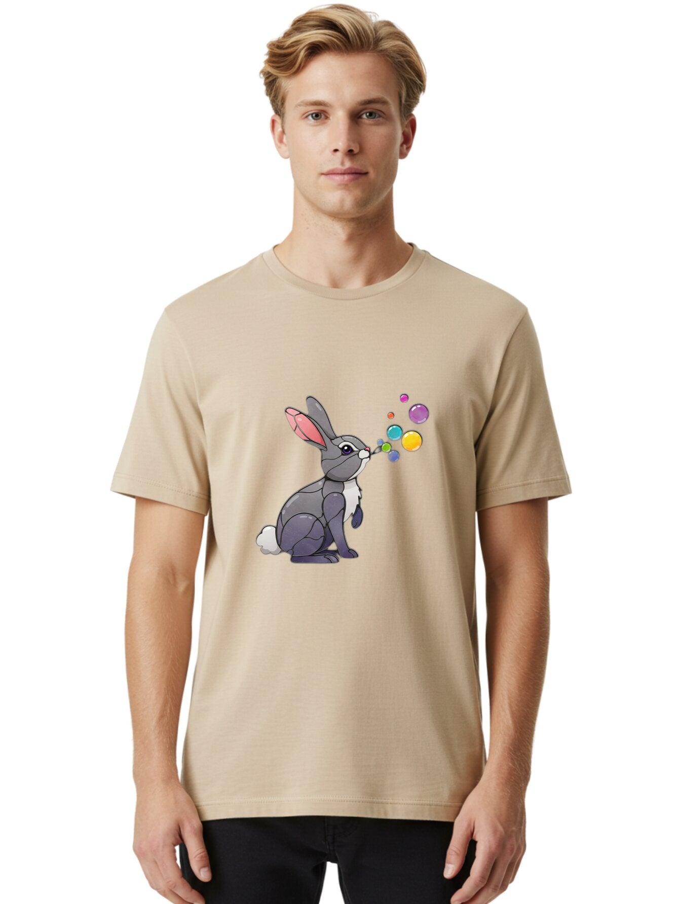 Rabbit-Blowing-Bubbles-1 Men'S Graphic Tee, 100% Cotton, Comfortable Casual Summer Wear, Machine Washable, Vintage Camera, Old Camera, Antique Camera, Black Camera, Classic Photography, Photography Equipment, Nostalgic Device, Film Camera, Bar337 17
