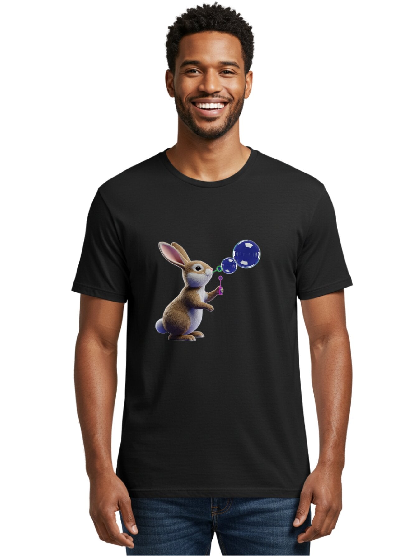 Rabbit-Blowing-Bubbles-2 Men'S Graphic Tee, 100% Cotton, Comfortable Casual Summer Wear, Machine Washable, Vintage Camera, Old Camera, Antique Camera, Black Camera, Classic Photography, Photography Equipment, Nostalgic Device, Film Camera, Bar338 18