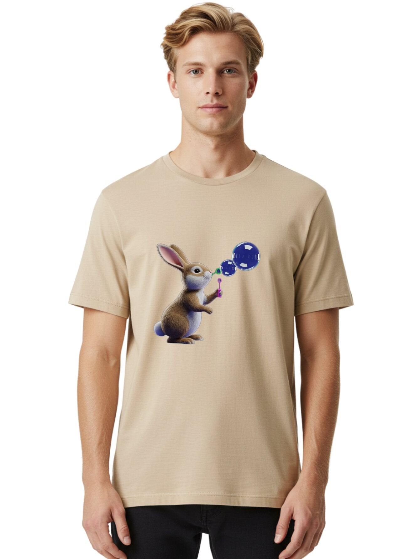 Rabbit-Blowing-Bubbles-2 Men'S Graphic Tee, 100% Cotton, Comfortable Casual Summer Wear, Machine Washable, Vintage Camera, Old Camera, Antique Camera, Black Camera, Classic Photography, Photography Equipment, Nostalgic Device, Film Camera, Bar338 29