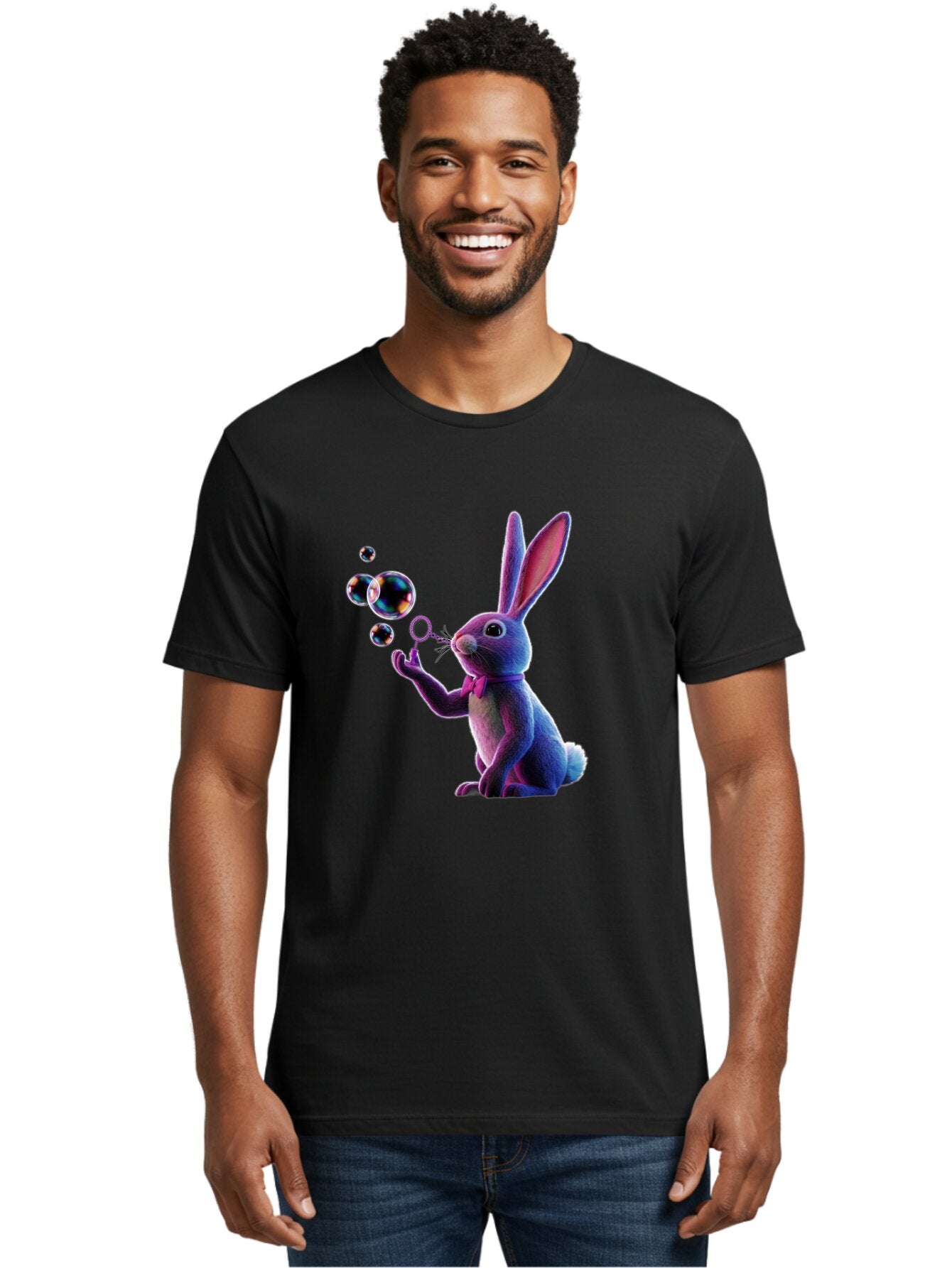 Rabbit-Blowing-Bubbles Men'S Graphic Tee, 100% Cotton, Comfortable Casual Summer Wear, Machine Washable, Vintage Camera, Old Camera, Antique Camera, Black Camera, Classic Photography, Photography Equipment, Nostalgic Device, Film Camera, Bar339 23
