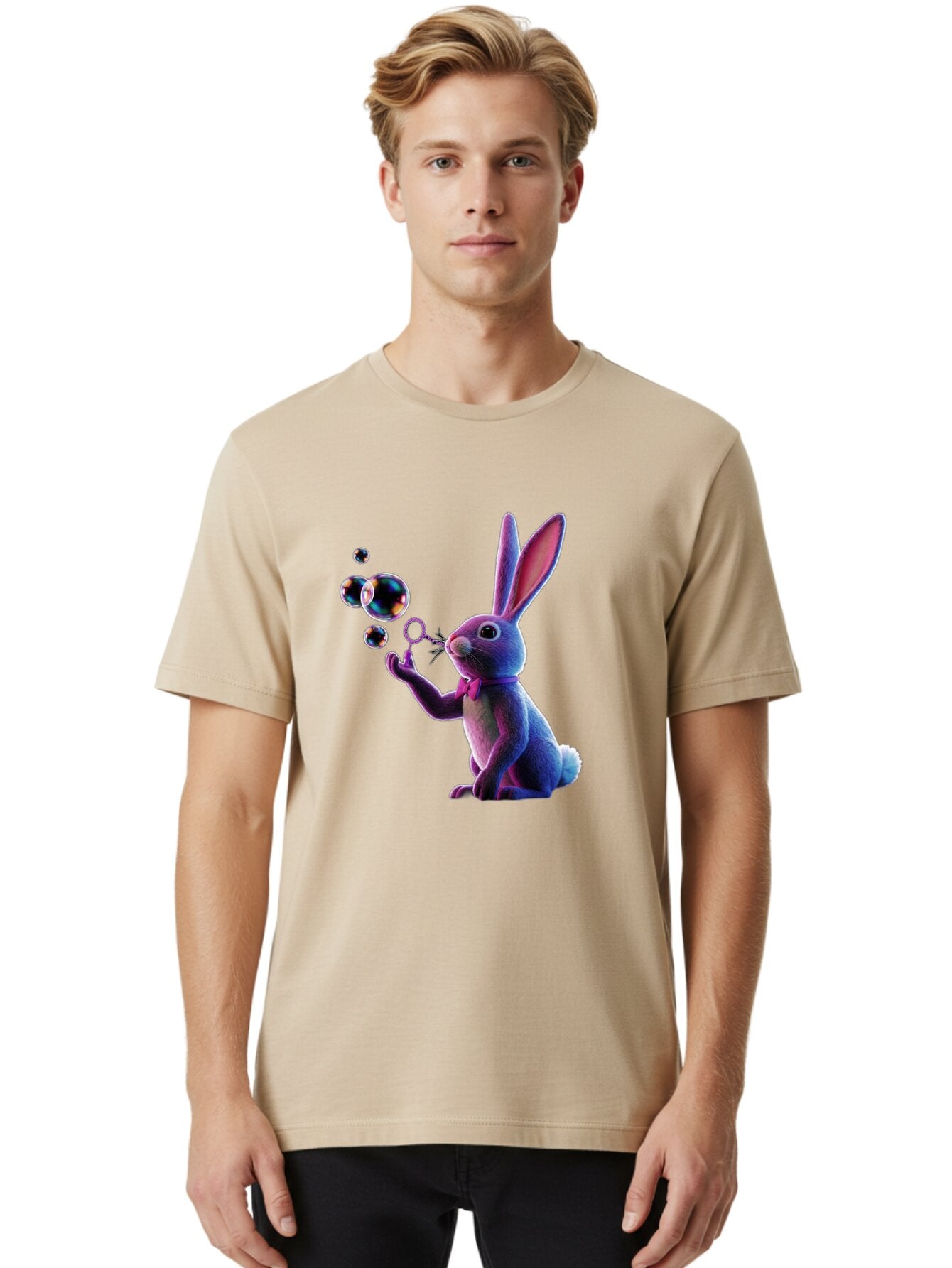 Rabbit-Blowing-Bubbles Men'S Graphic Tee, 100% Cotton, Comfortable Casual Summer Wear, Machine Washable, Vintage Camera, Old Camera, Antique Camera, Black Camera, Classic Photography, Photography Equipment, Nostalgic Device, Film Camera, Bar339 26