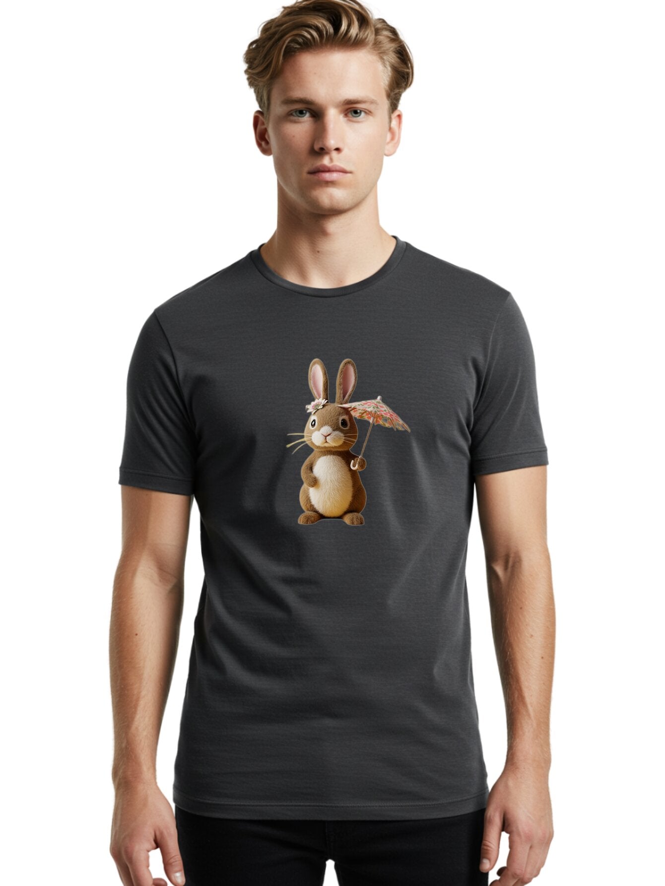 Rabbit-With-Parasol Men'S Graphic Tee, 100% Cotton, Comfortable Casual Summer Wear, Machine Washable, Vintage Camera, Old Camera, Antique Camera, Black Camera, Classic Photography, Photography Equipment, Nostalgic Device, Film Camera, Bar342 30