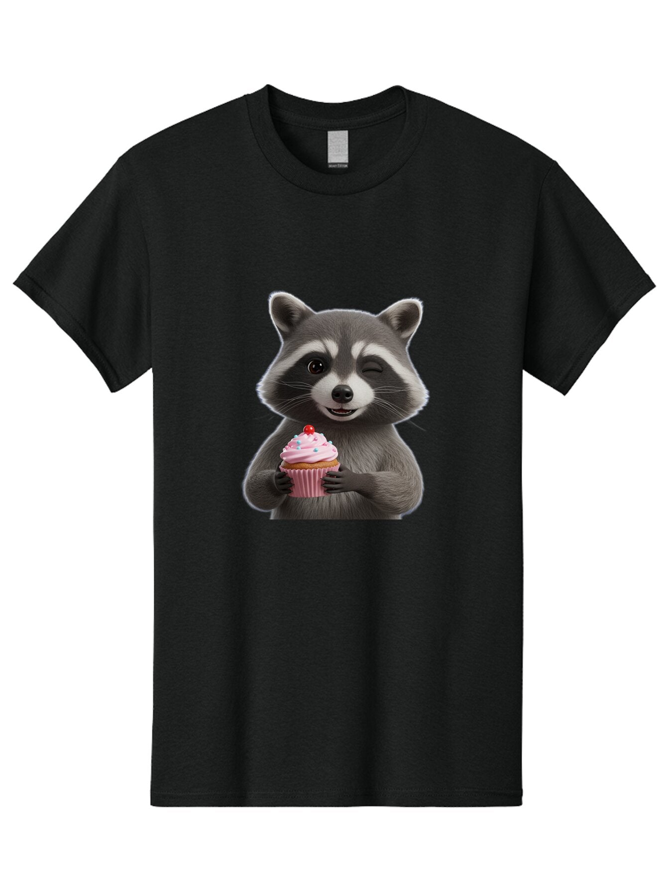 Raccoon-Cupcake Men'S Graphic Tee, 100% Cotton, Comfortable Casual Summer Wear, Machine Washable, Vintage Camera, Old Camera, Antique Camera, Black Camera, Classic Photography, Photography Equipment, Nostalgic Device, Film Camera, Camera Art Bar344 10