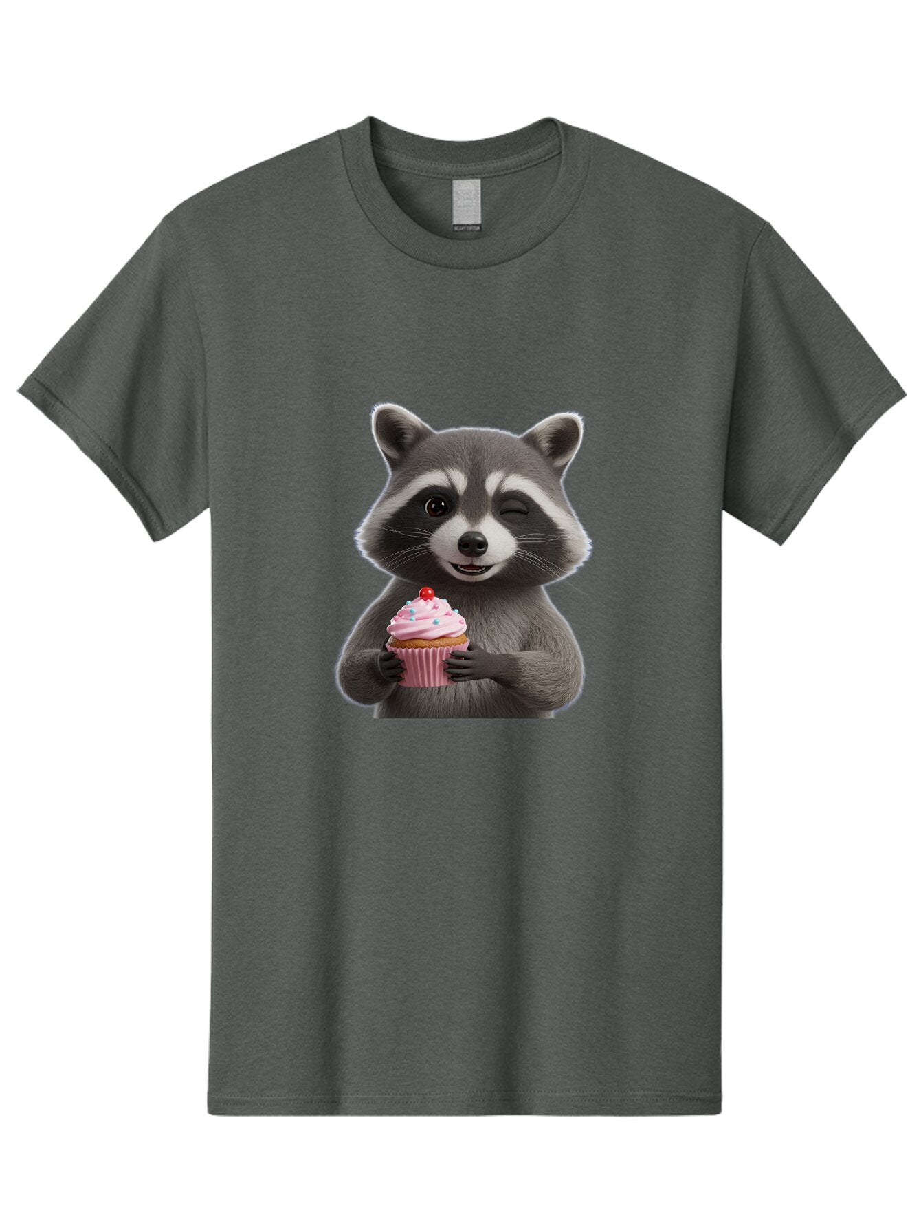 Raccoon-Cupcake Men'S Graphic Tee, 100% Cotton, Comfortable Casual Summer Wear, Machine Washable, Vintage Camera, Old Camera, Antique Camera, Black Camera, Classic Photography, Photography Equipment, Nostalgic Device, Film Camera, Camera Art Bar344 5