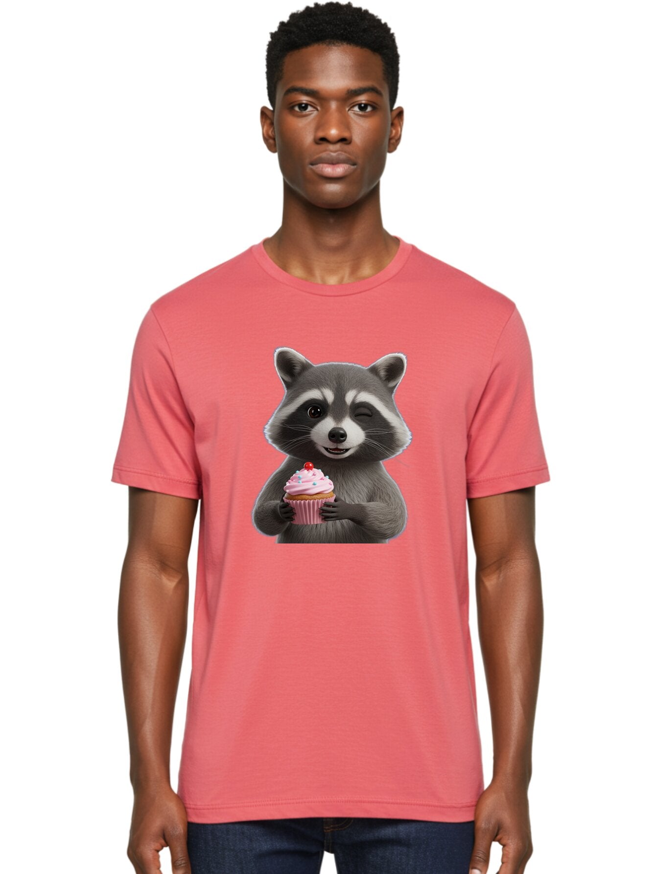 Raccoon-Cupcake Men'S Graphic Tee, 100% Cotton, Comfortable Casual Summer Wear, Machine Washable, Vintage Camera, Old Camera, Antique Camera, Black Camera, Classic Photography, Photography Equipment, Nostalgic Device, Film Camera, Camera Art Bar344 18