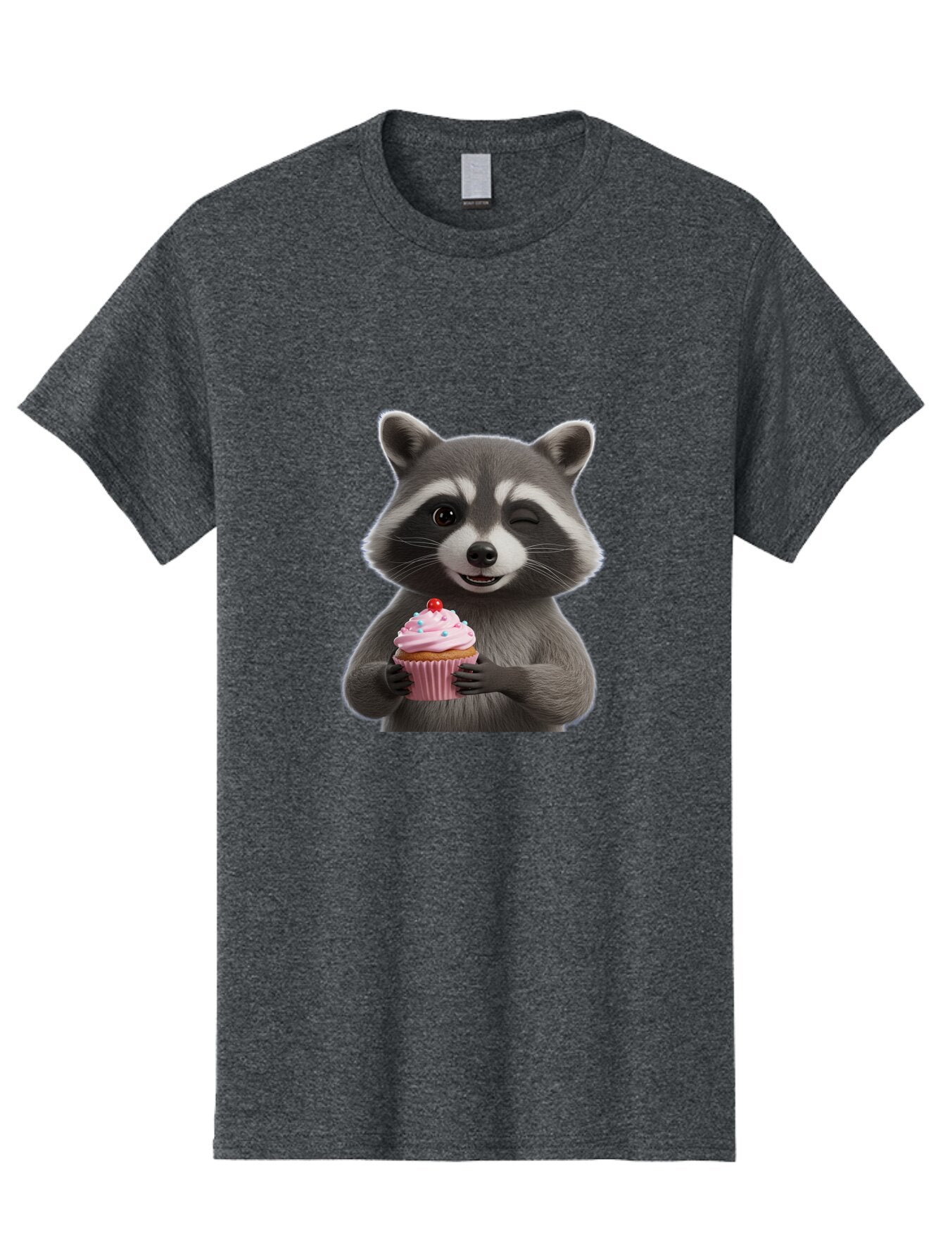 Raccoon-Cupcake Men'S Graphic Tee, 100% Cotton, Comfortable Casual Summer Wear, Machine Washable, Vintage Camera, Old Camera, Antique Camera, Black Camera, Classic Photography, Photography Equipment, Nostalgic Device, Film Camera, Camera Art Bar344 2
