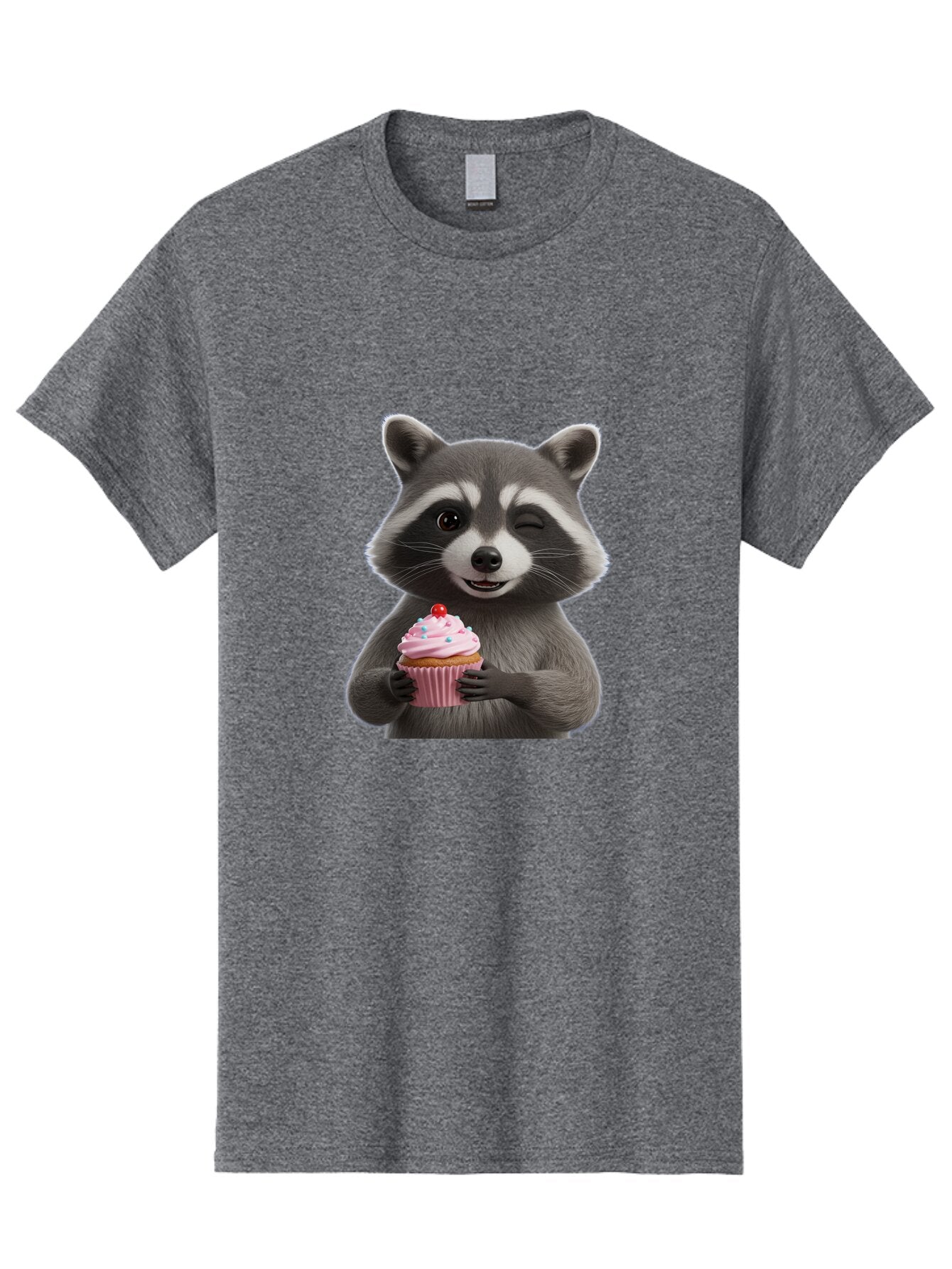 Raccoon-Cupcake Men'S Graphic Tee, 100% Cotton, Comfortable Casual Summer Wear, Machine Washable, Vintage Camera, Old Camera, Antique Camera, Black Camera, Classic Photography, Photography Equipment, Nostalgic Device, Film Camera, Camera Art Bar344 9