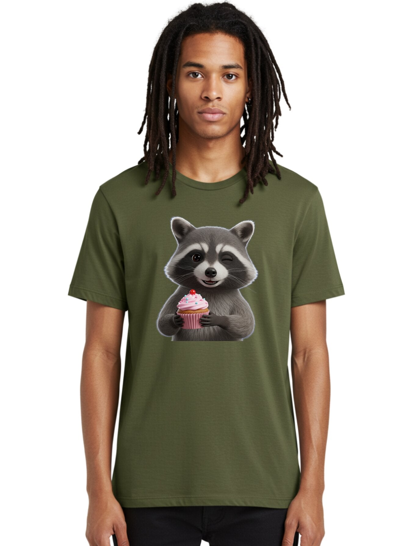 Raccoon-Cupcake Men'S Graphic Tee, 100% Cotton, Comfortable Casual Summer Wear, Machine Washable, Vintage Camera, Old Camera, Antique Camera, Black Camera, Classic Photography, Photography Equipment, Nostalgic Device, Film Camera, Camera Art Bar344 27