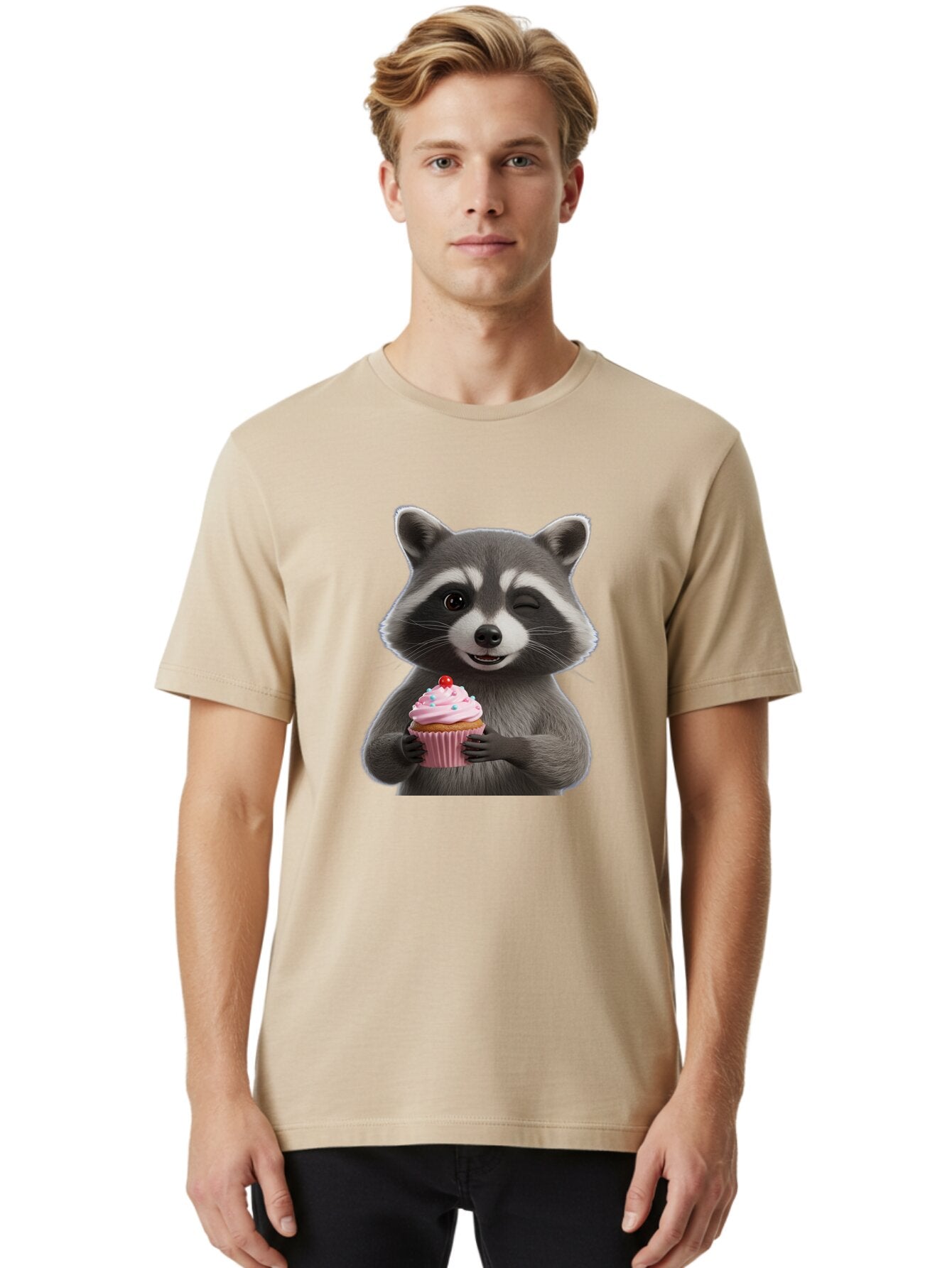 Raccoon-Cupcake Men'S Graphic Tee, 100% Cotton, Comfortable Casual Summer Wear, Machine Washable, Vintage Camera, Old Camera, Antique Camera, Black Camera, Classic Photography, Photography Equipment, Nostalgic Device, Film Camera, Camera Art Bar344 19