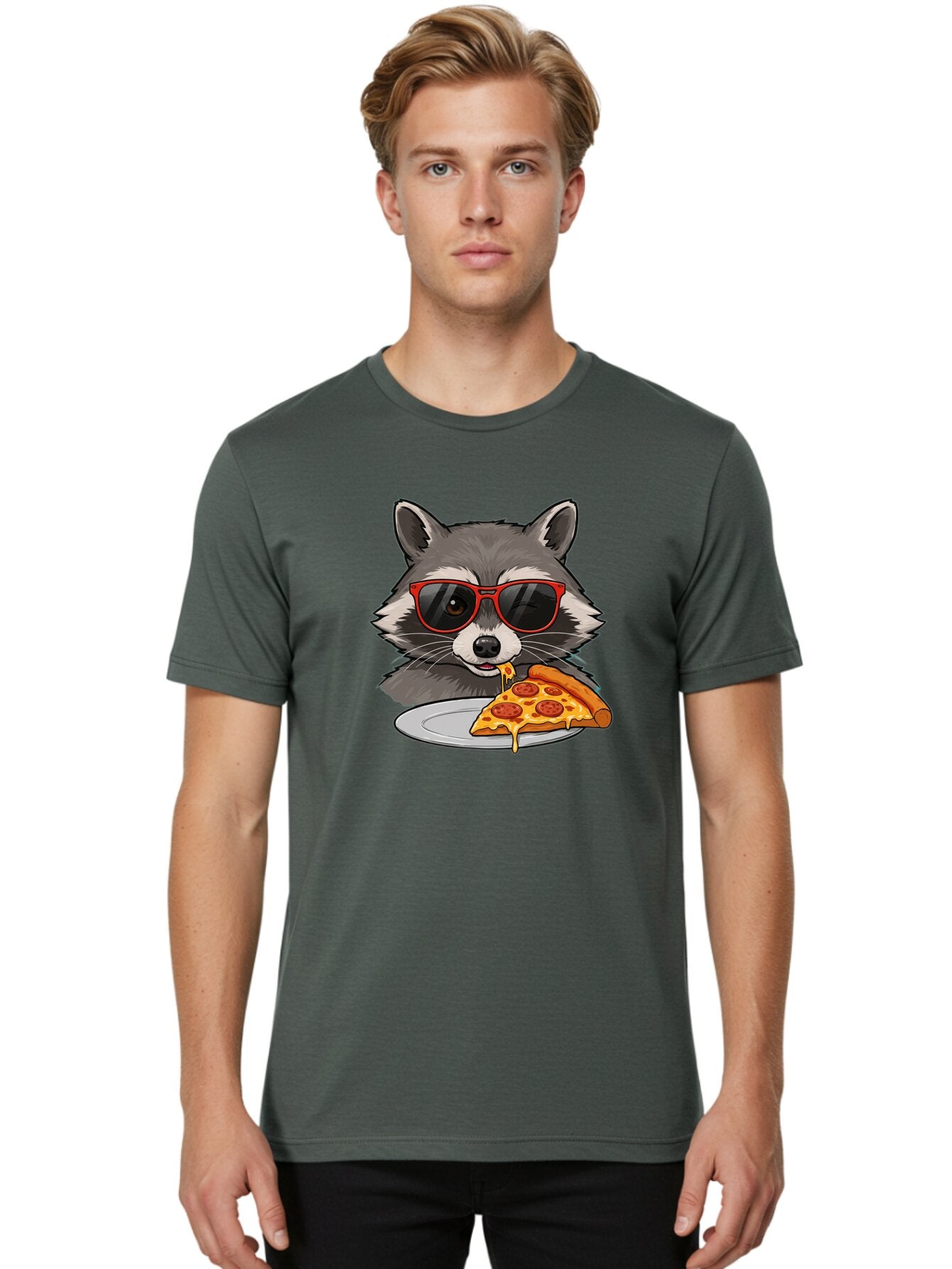 Raccoon-Eating-Pizza Men'S Graphic Tee, 100% Cotton, Comfortable Casual Summer Wear, Machine Washable, Vintage Camera, Old Camera, Antique Camera, Black Camera, Classic Photography, Photography Equipment, Nostalgic Device, Film Camera, Bar346 28