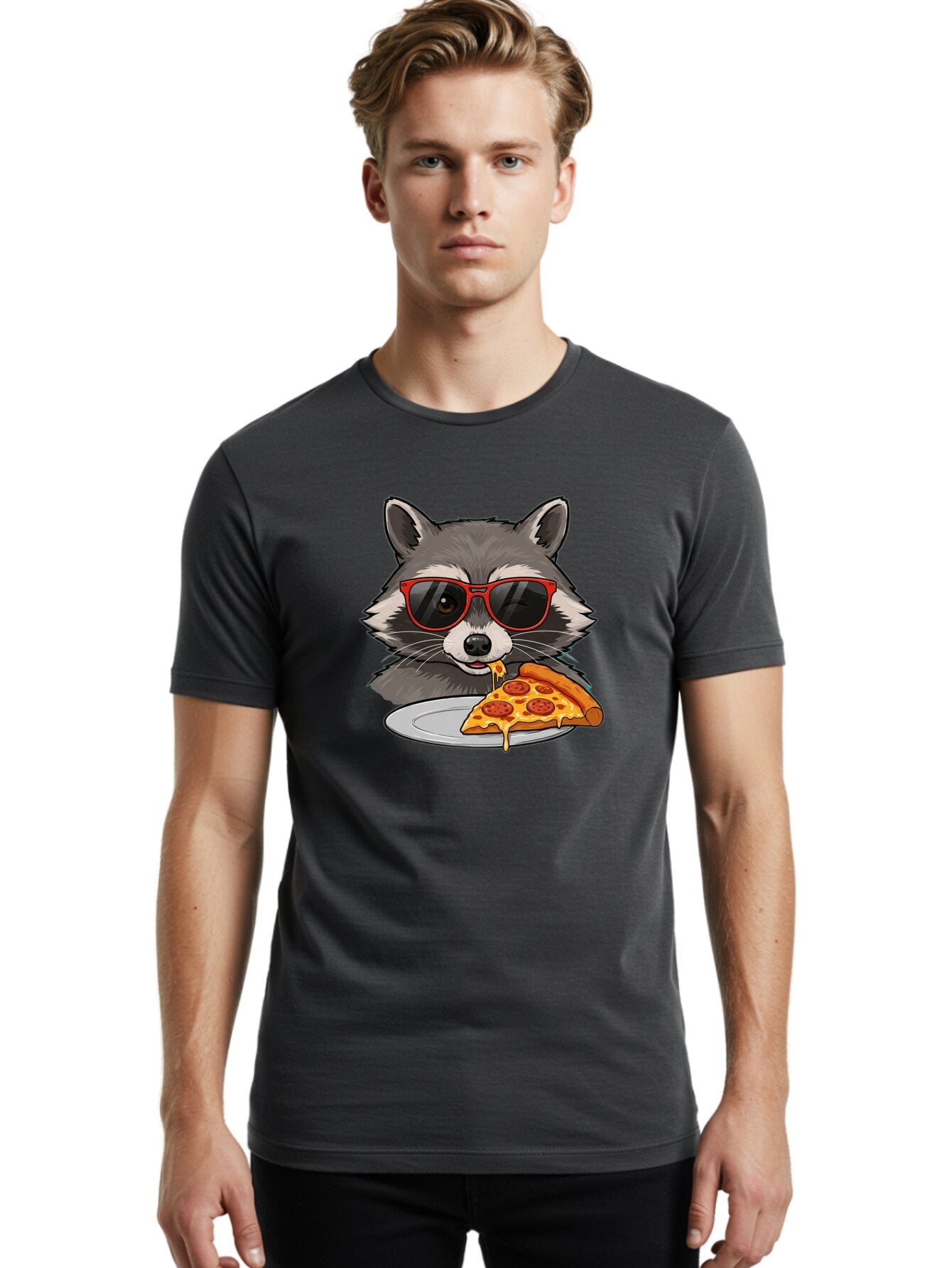 Raccoon-Eating-Pizza Men'S Graphic Tee, 100% Cotton, Comfortable Casual Summer Wear, Machine Washable, Vintage Camera, Old Camera, Antique Camera, Black Camera, Classic Photography, Photography Equipment, Nostalgic Device, Film Camera, Bar346 24
