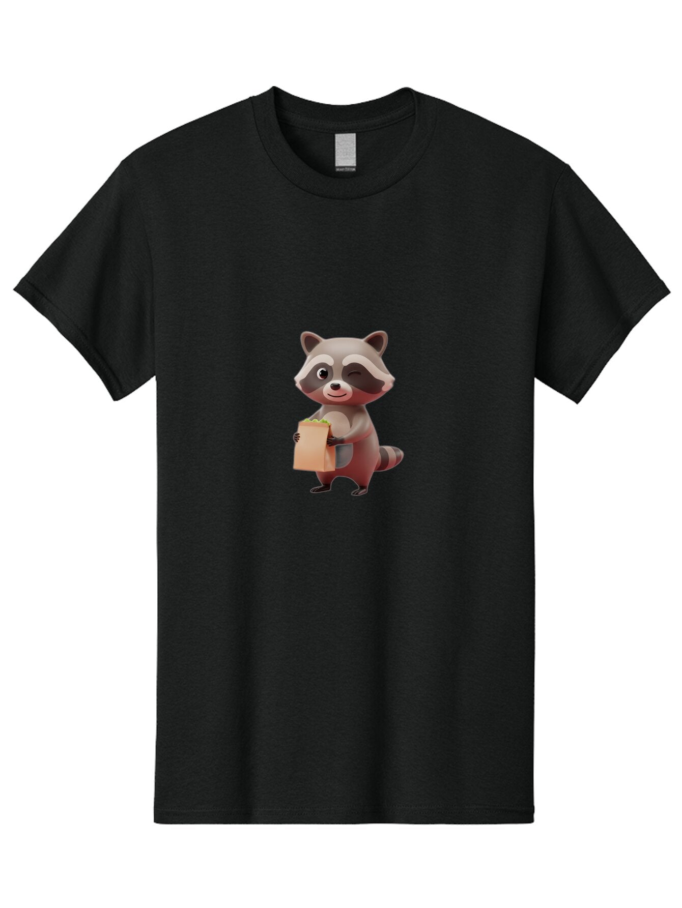 Raccoon-Holding-Paper-Bag Men'S Graphic Tee, 100% Cotton, Comfortable Casual Summer Wear, Machine Washable, Vintage Camera, Old Camera, Antique Camera, Black Camera, Classic Photography, Photography Equipment, Nostalgic Device, Film Camera, Bar350 10