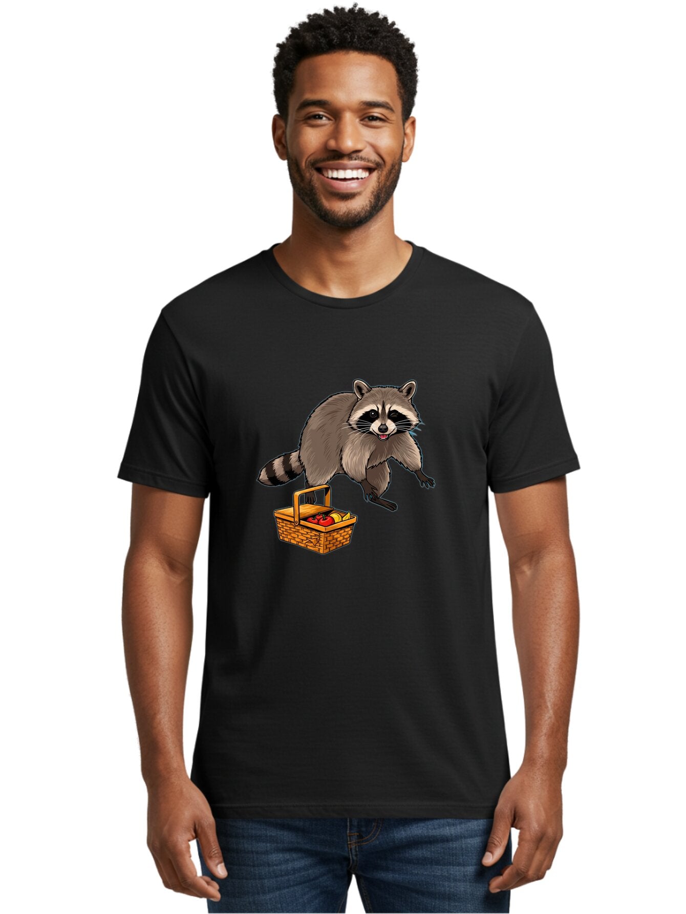 Raccoon-With-Picnic-Basket Men'S Graphic Tee, 100% Cotton, Comfortable Casual Summer Wear, Machine Washable, Vintage Camera, Old Camera, Antique Camera, Black Camera, Classic Photography, Photography Equipment, Nostalgic Device, Film Camera, Bar352 22