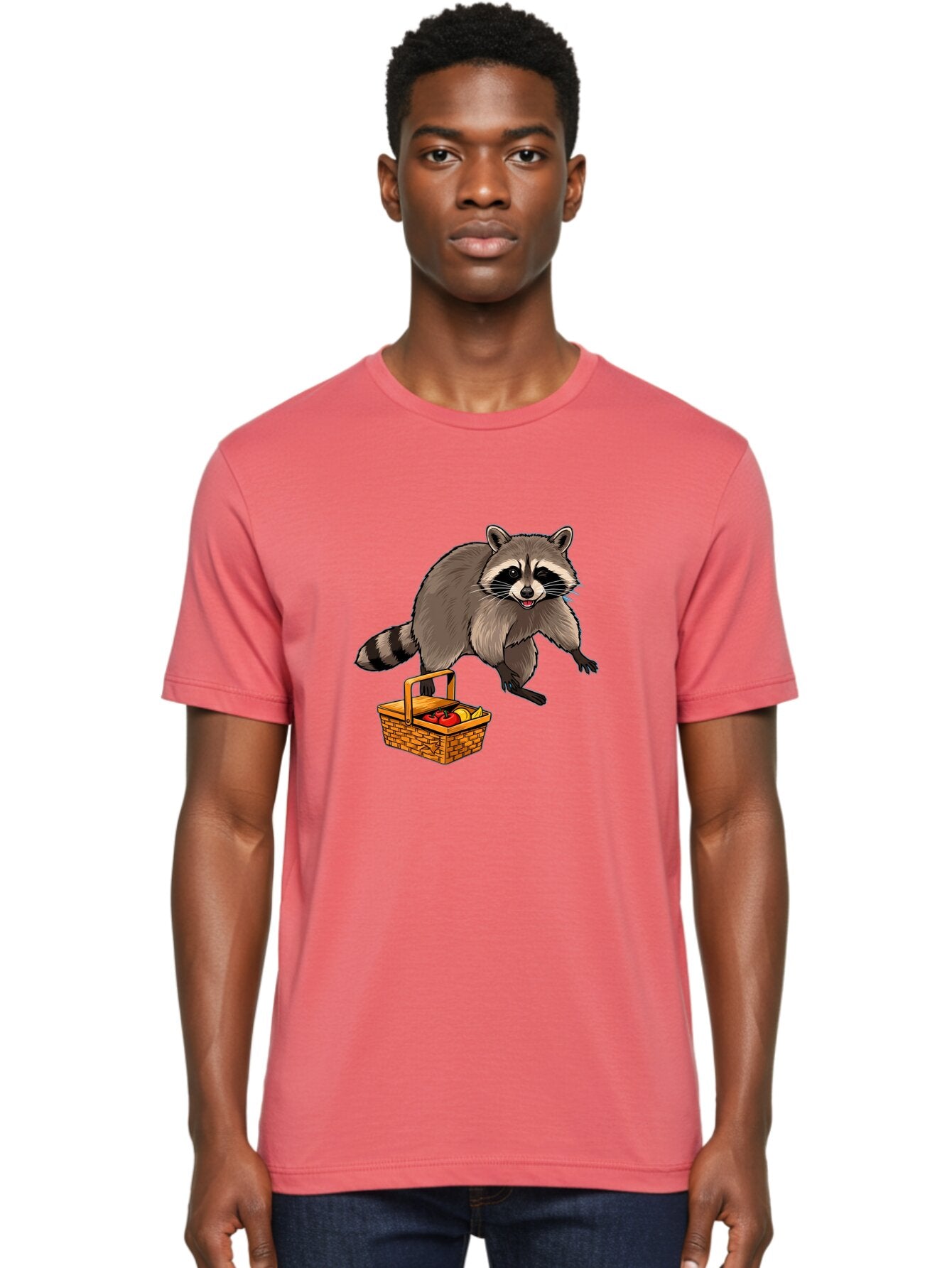 Raccoon-With-Picnic-Basket Men'S Graphic Tee, 100% Cotton, Comfortable Casual Summer Wear, Machine Washable, Vintage Camera, Old Camera, Antique Camera, Black Camera, Classic Photography, Photography Equipment, Nostalgic Device, Film Camera, Bar352 29