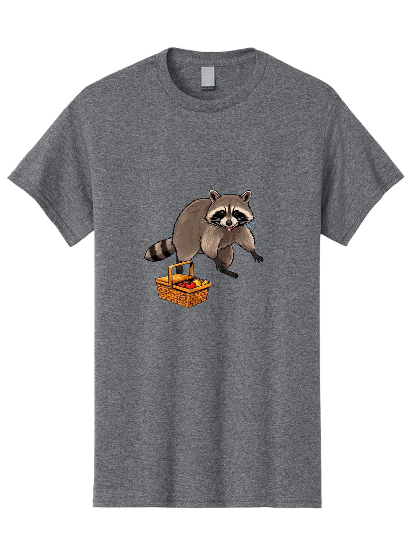 Raccoon-With-Picnic-Basket Men'S Graphic Tee, 100% Cotton, Comfortable Casual Summer Wear, Machine Washable, Vintage Camera, Old Camera, Antique Camera, Black Camera, Classic Photography, Photography Equipment, Nostalgic Device, Film Camera, Bar352 6