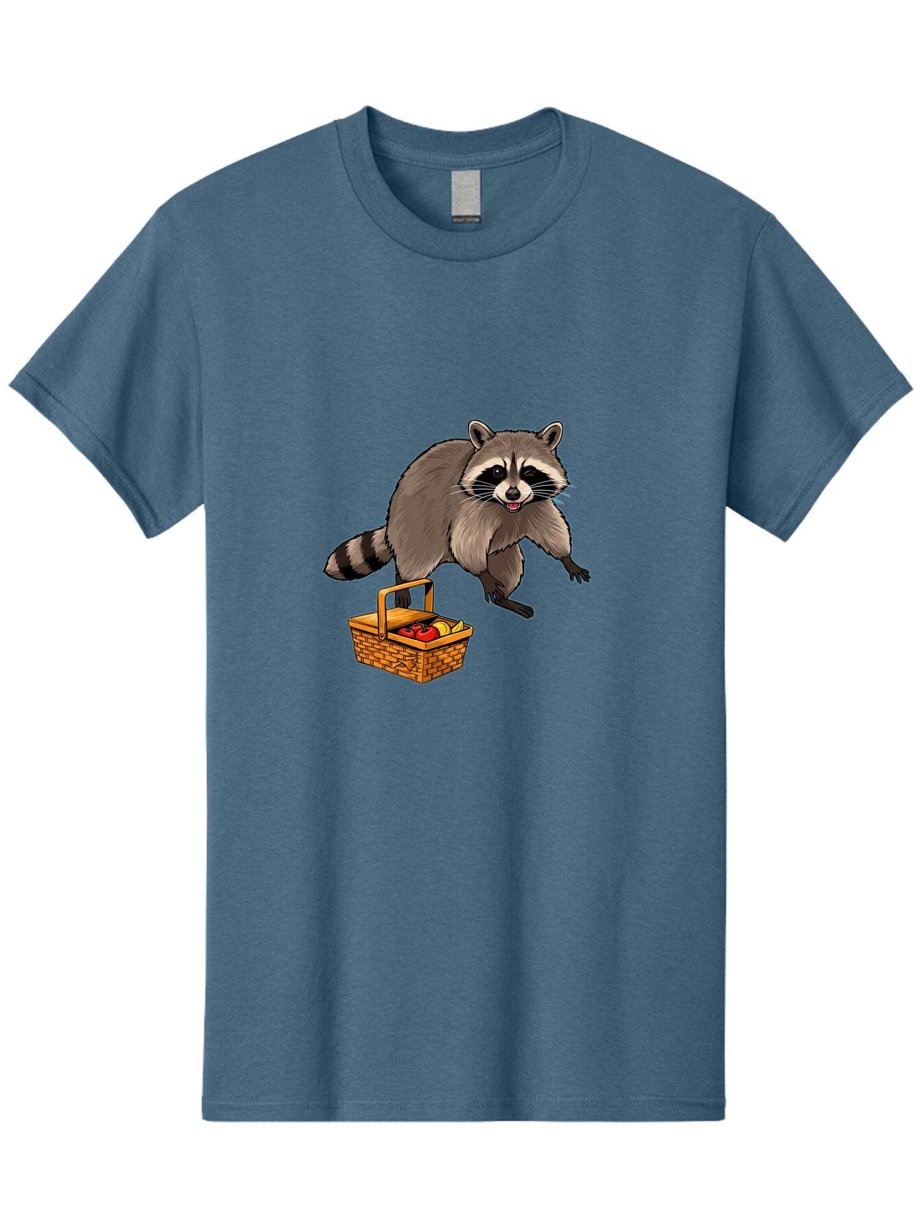 Raccoon-With-Picnic-Basket Men'S Graphic Tee, 100% Cotton, Comfortable Casual Summer Wear, Machine Washable, Vintage Camera, Old Camera, Antique Camera, Black Camera, Classic Photography, Photography Equipment, Nostalgic Device, Film Camera, Bar352 2