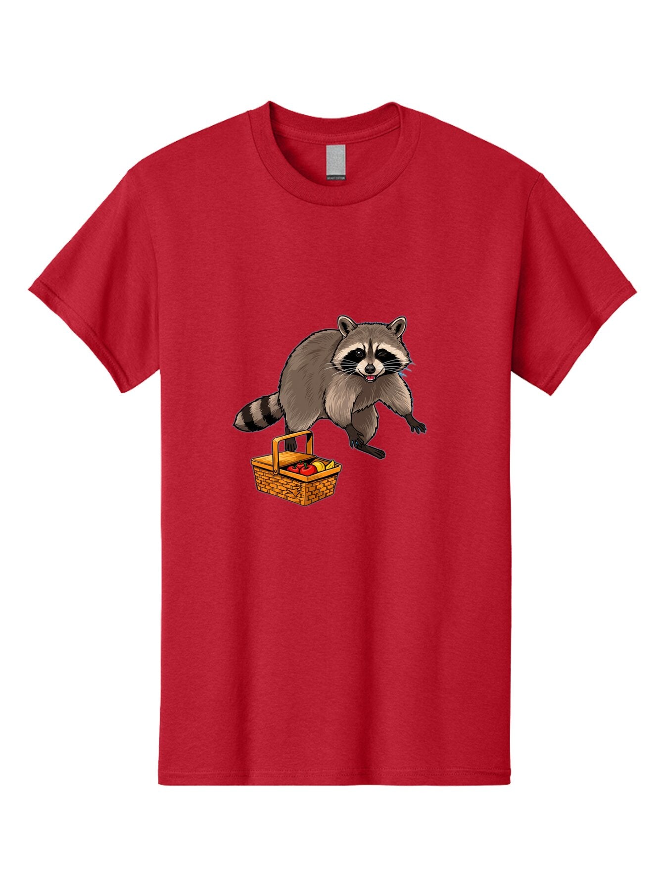Raccoon-With-Picnic-Basket Men'S Graphic Tee, 100% Cotton, Comfortable Casual Summer Wear, Machine Washable, Vintage Camera, Old Camera, Antique Camera, Black Camera, Classic Photography, Photography Equipment, Nostalgic Device, Film Camera, Bar352 1