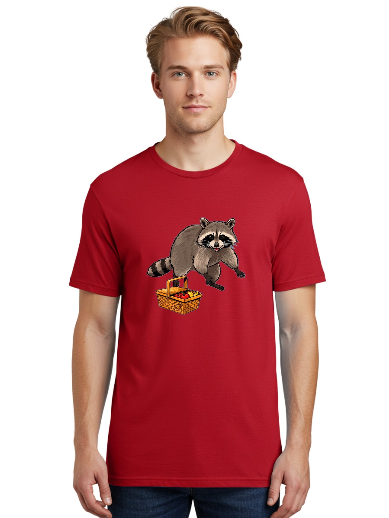 Raccoon-With-Picnic-Basket Men'S Graphic Tee, 100% Cotton, Comfortable Casual Summer Wear, Machine Washable, Vintage Camera, Old Camera, Antique Camera, Black Camera, Classic Photography, Photography Equipment, Nostalgic Device, Film Camera, Bar352 19