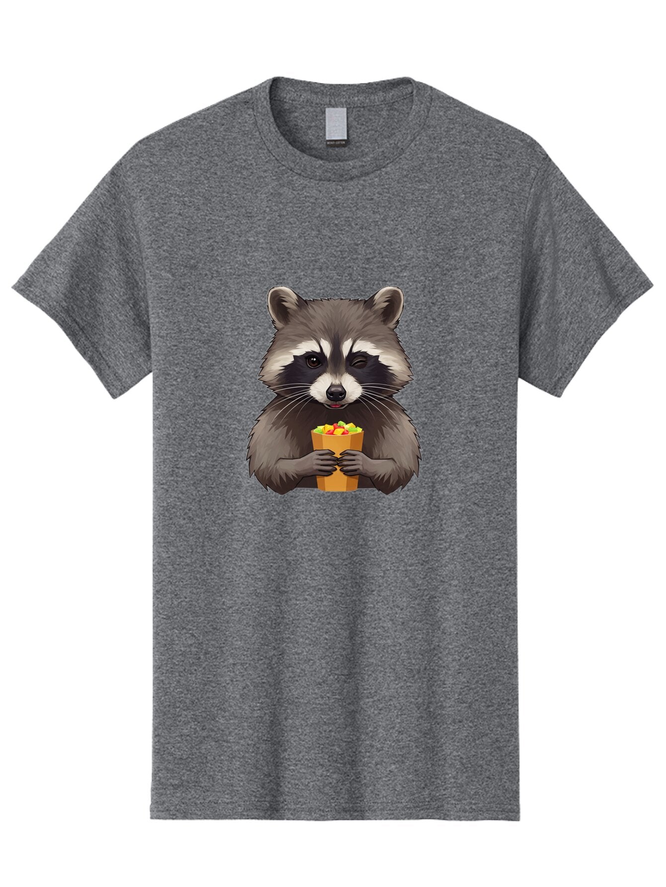 Raccoon-With-Popcorn Men'S Graphic Tee, 100% Cotton, Comfortable Casual Summer Wear, Machine Washable, Vintage Camera, Old Camera, Antique Camera, Black Camera, Classic Photography, Photography Equipment, Nostalgic Device, Film Camera, Bar353 3