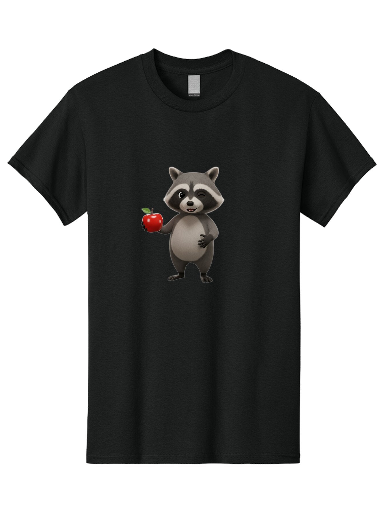 Raccoon-With-Red-Apple Men'S Graphic Tee, 100% Cotton, Comfortable Casual Summer Wear, Machine Washable, Vintage Camera, Old Camera, Antique Camera, Black Camera, Classic Photography, Photography Equipment, Nostalgic Device, Film Camera, Bar355 10