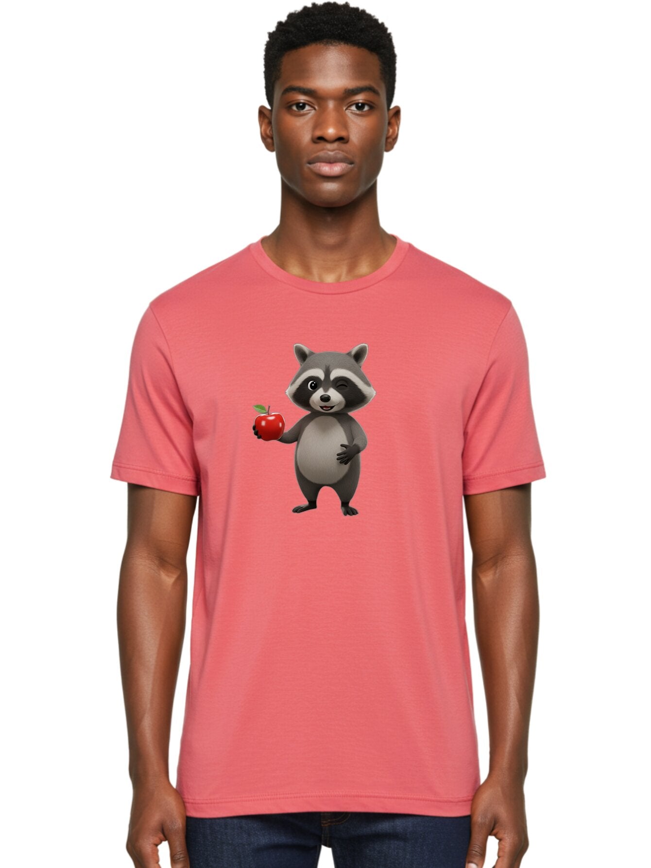 Raccoon-With-Red-Apple Men'S Graphic Tee, 100% Cotton, Comfortable Casual Summer Wear, Machine Washable, Vintage Camera, Old Camera, Antique Camera, Black Camera, Classic Photography, Photography Equipment, Nostalgic Device, Film Camera, Bar355 16