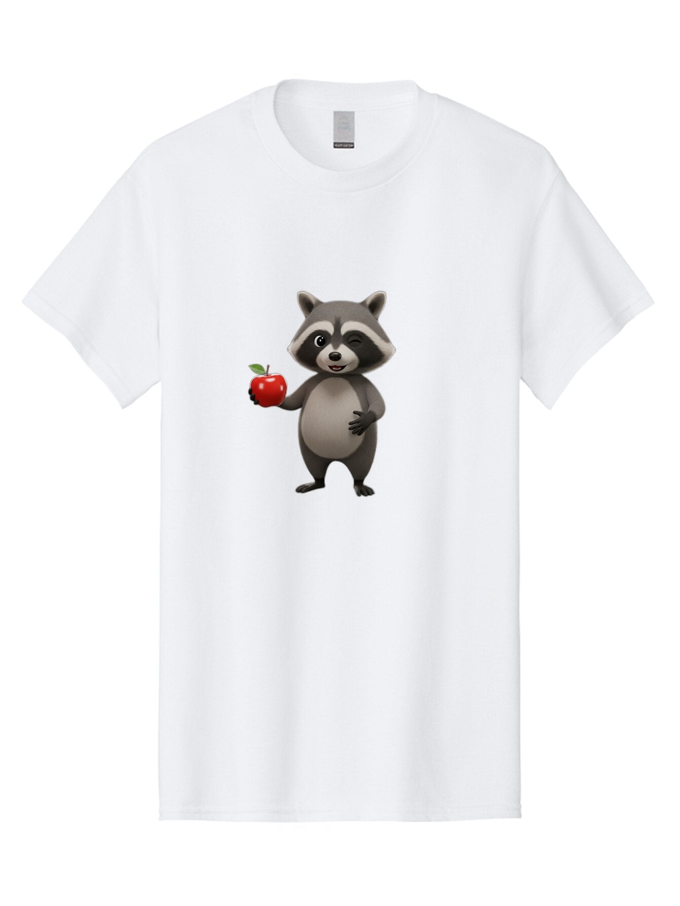 Raccoon-With-Red-Apple Men'S Graphic Tee, 100% Cotton, Comfortable Casual Summer Wear, Machine Washable, Vintage Camera, Old Camera, Antique Camera, Black Camera, Classic Photography, Photography Equipment, Nostalgic Device, Film Camera, Bar355 4