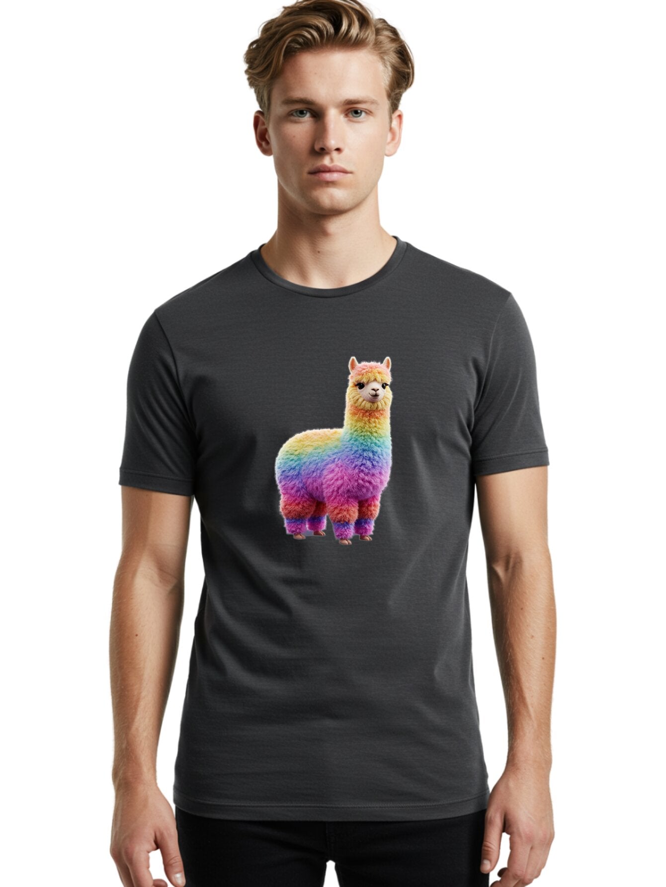 Rainbow-Alpaca Men'S Graphic Tee, 100% Cotton, Comfortable Casual Summer Wear, Machine Washable, Vintage Camera, Old Camera, Antique Camera, Black Camera, Classic Photography, Photography Equipment, Nostalgic Device, Film Camera, Camera Art Bar357 28