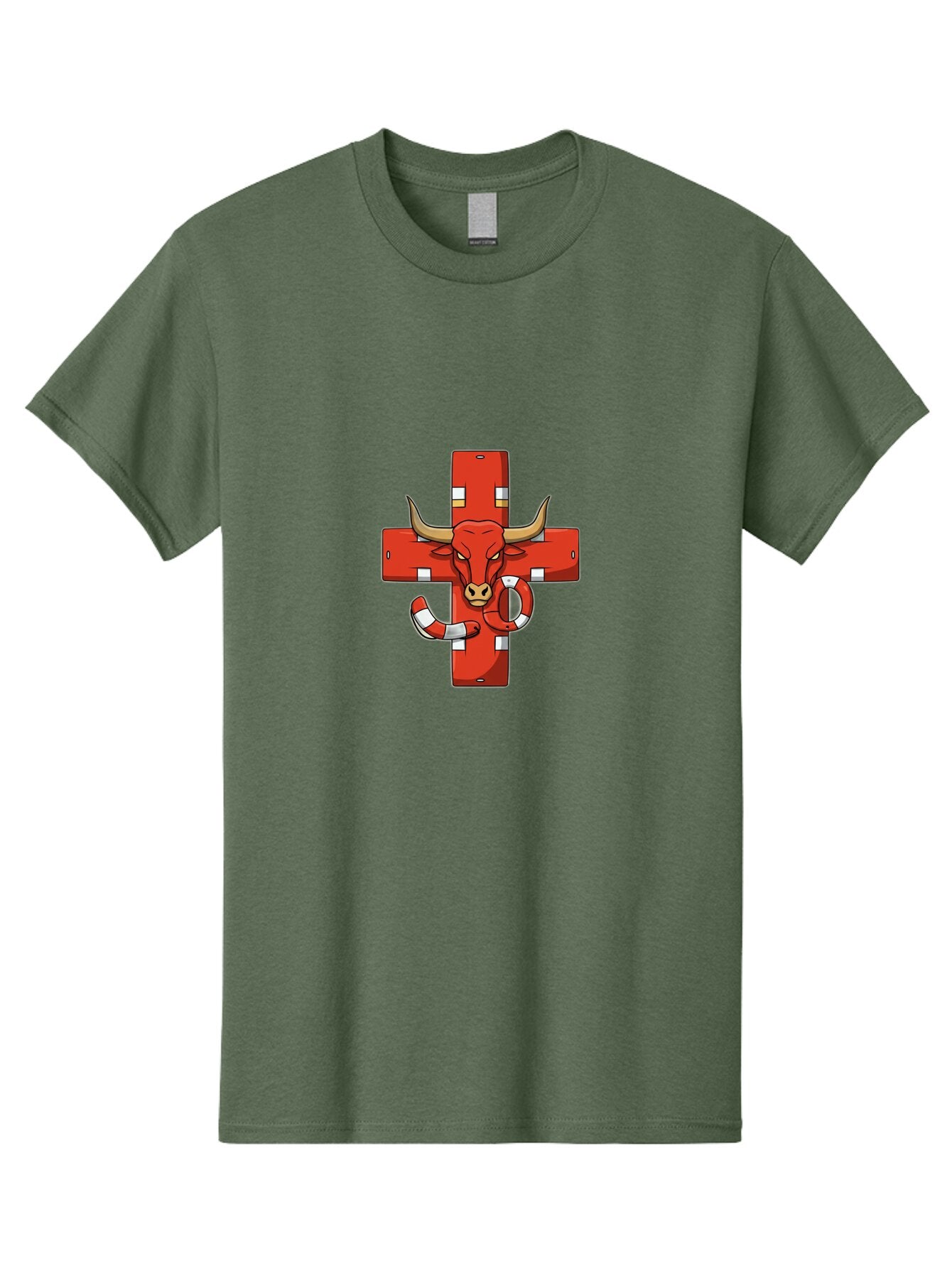 Red-Cross-Bull Men'S Graphic Tee, 100% Cotton, Comfortable Casual Summer Wear, Machine Washable, Vintage Camera, Old Camera, Antique Camera, Black Camera, Classic Photography, Photography Equipment, Nostalgic Device, Film Camera, Camera Art Bar365 1