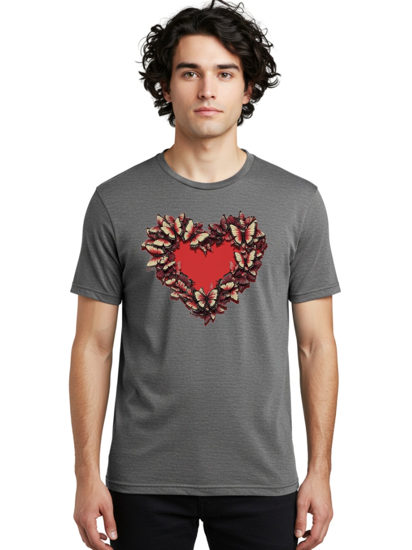 Red-Heart-Butterflies Men'S Graphic Tee, 100% Cotton, Comfortable Casual Summer Wear, Machine Washable, Vintage Camera, Old Camera, Antique Camera, Black Camera, Classic Photography, Photography Equipment, Nostalgic Device, Film Camera, Bar367 22