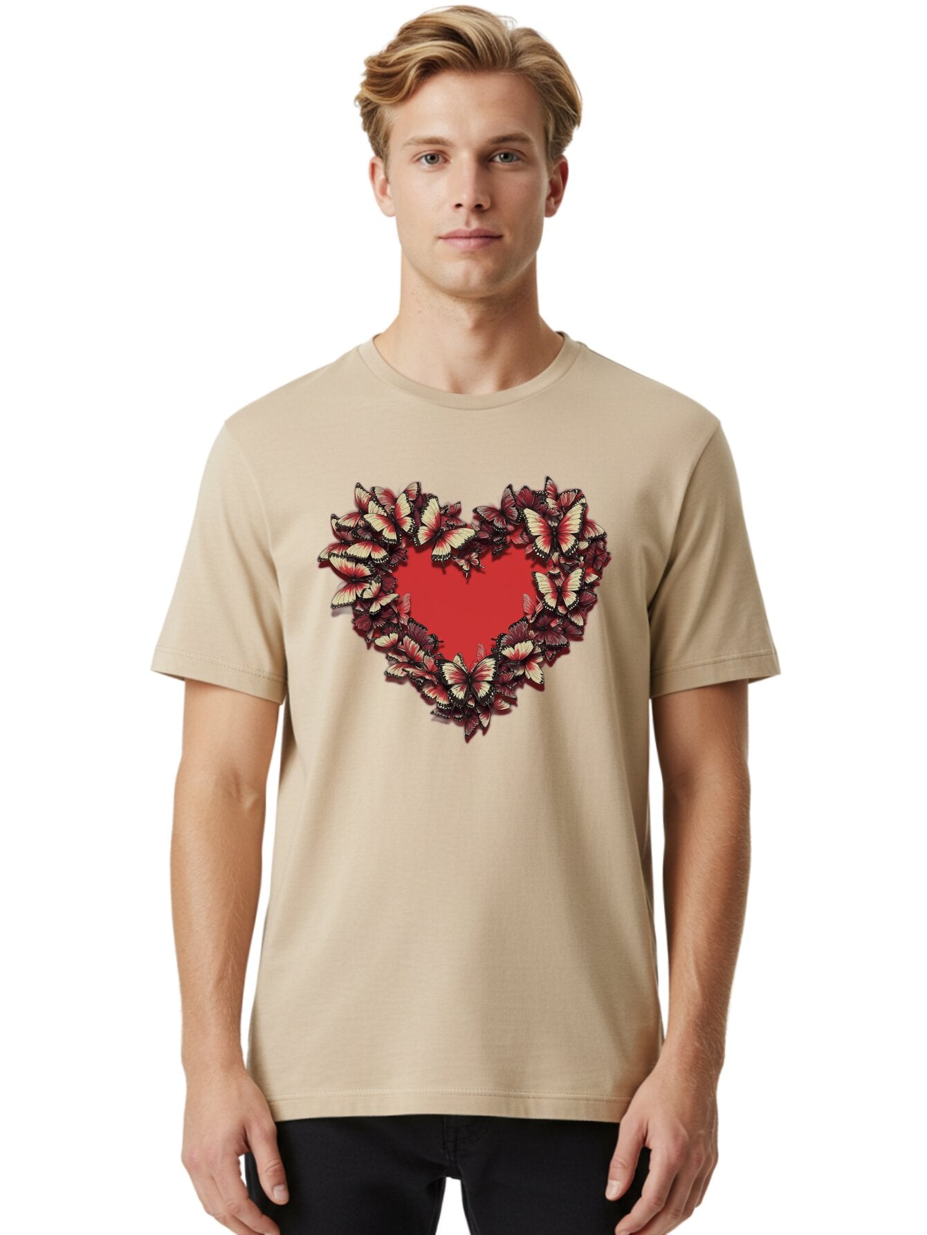 Red-Heart-Butterflies Men'S Graphic Tee, 100% Cotton, Comfortable Casual Summer Wear, Machine Washable, Vintage Camera, Old Camera, Antique Camera, Black Camera, Classic Photography, Photography Equipment, Nostalgic Device, Film Camera, Bar367 25