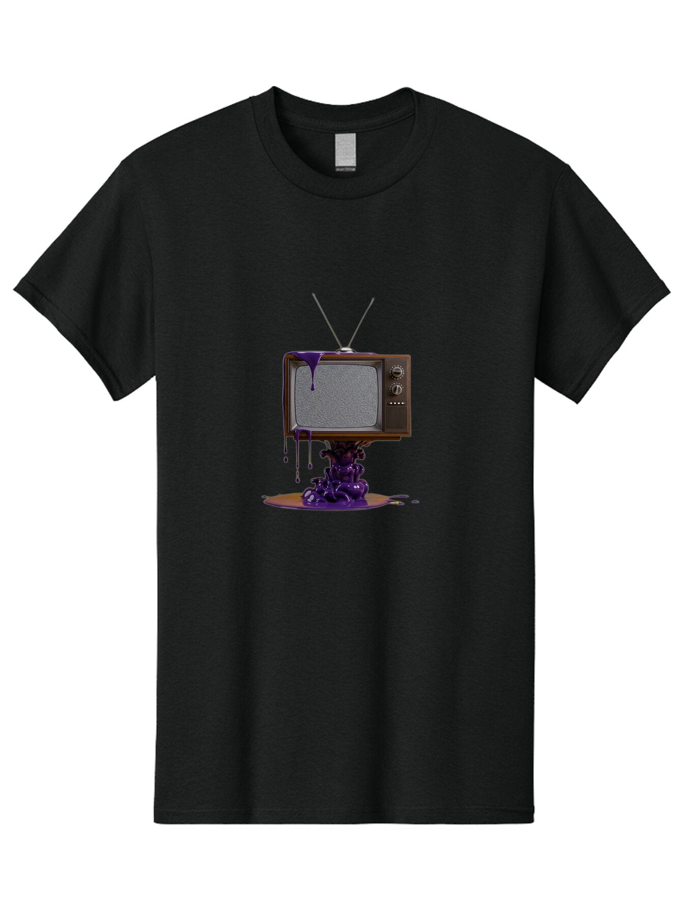 Retro-Tv-Melting Men'S Graphic Tee, 100% Cotton, Comfortable Casual Summer Wear, Machine Washable, Vintage Camera, Old Camera, Antique Camera, Black Camera, Classic Photography, Photography Equipment, Nostalgic Device, Film Camera, Camera Art Bar371 12